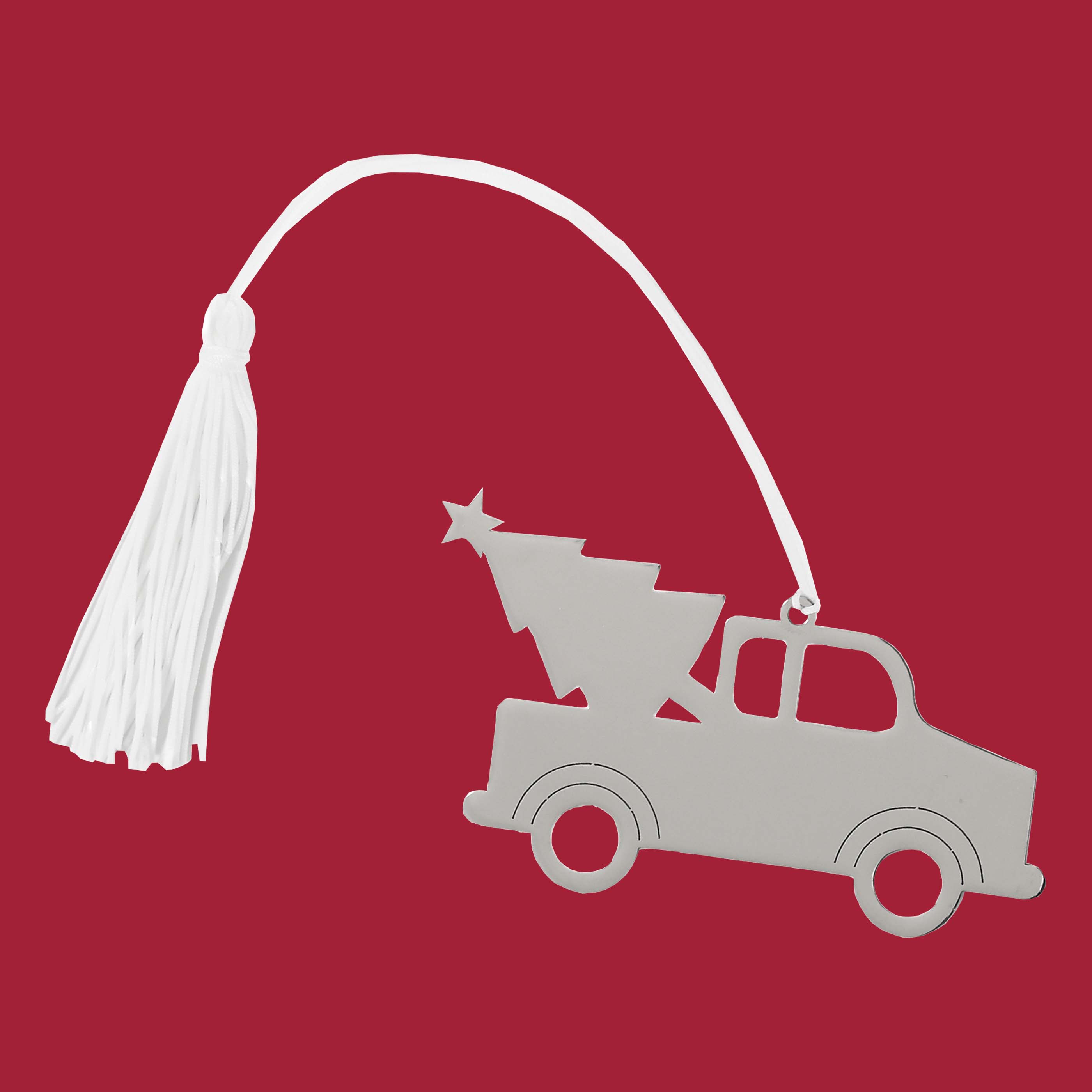 Truck Tree Ornament with White Tassel