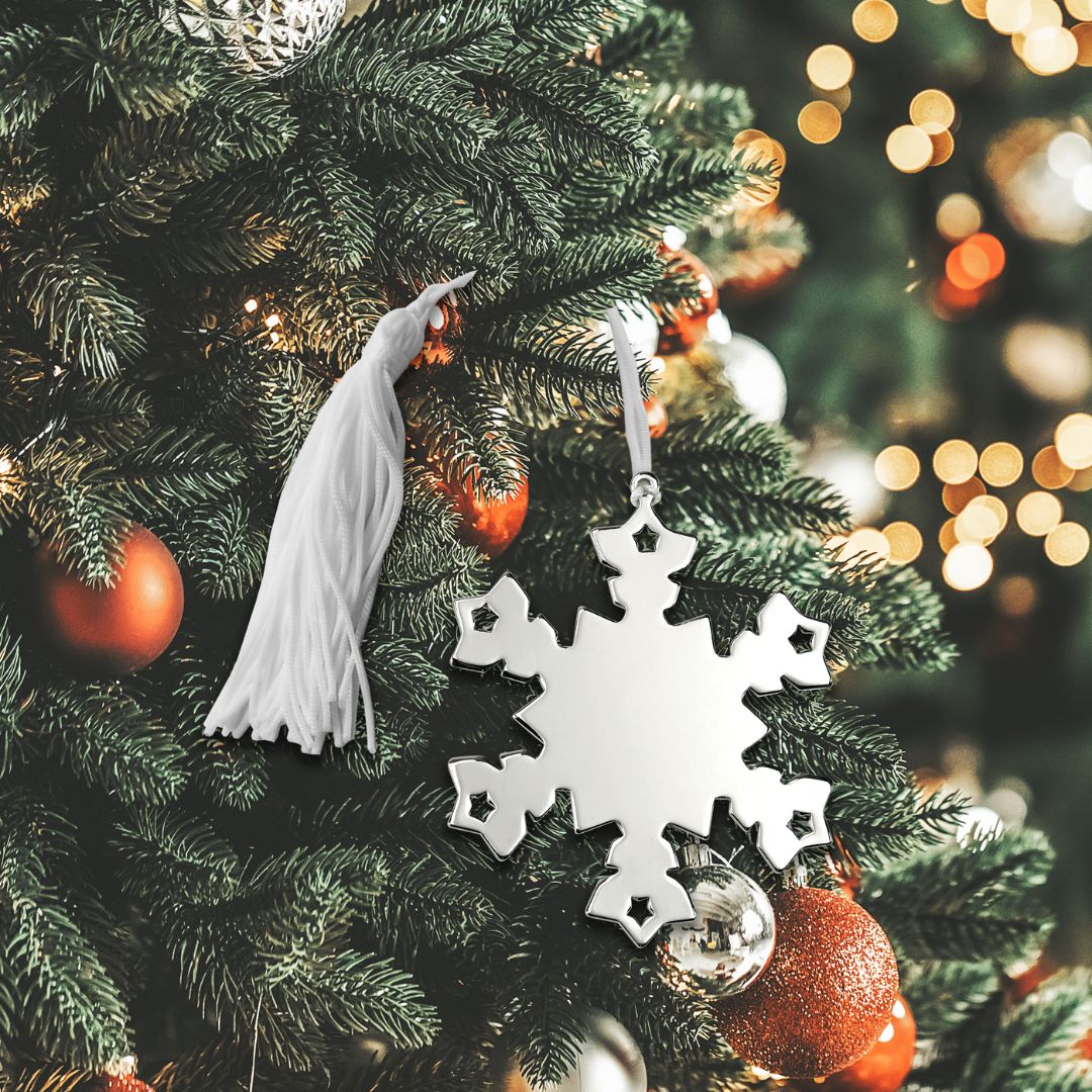 Snowflake Ornament with White Tassel