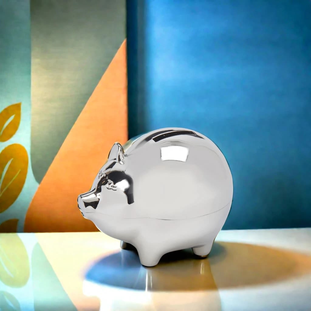 Large Piggy Bank With Polished Finish