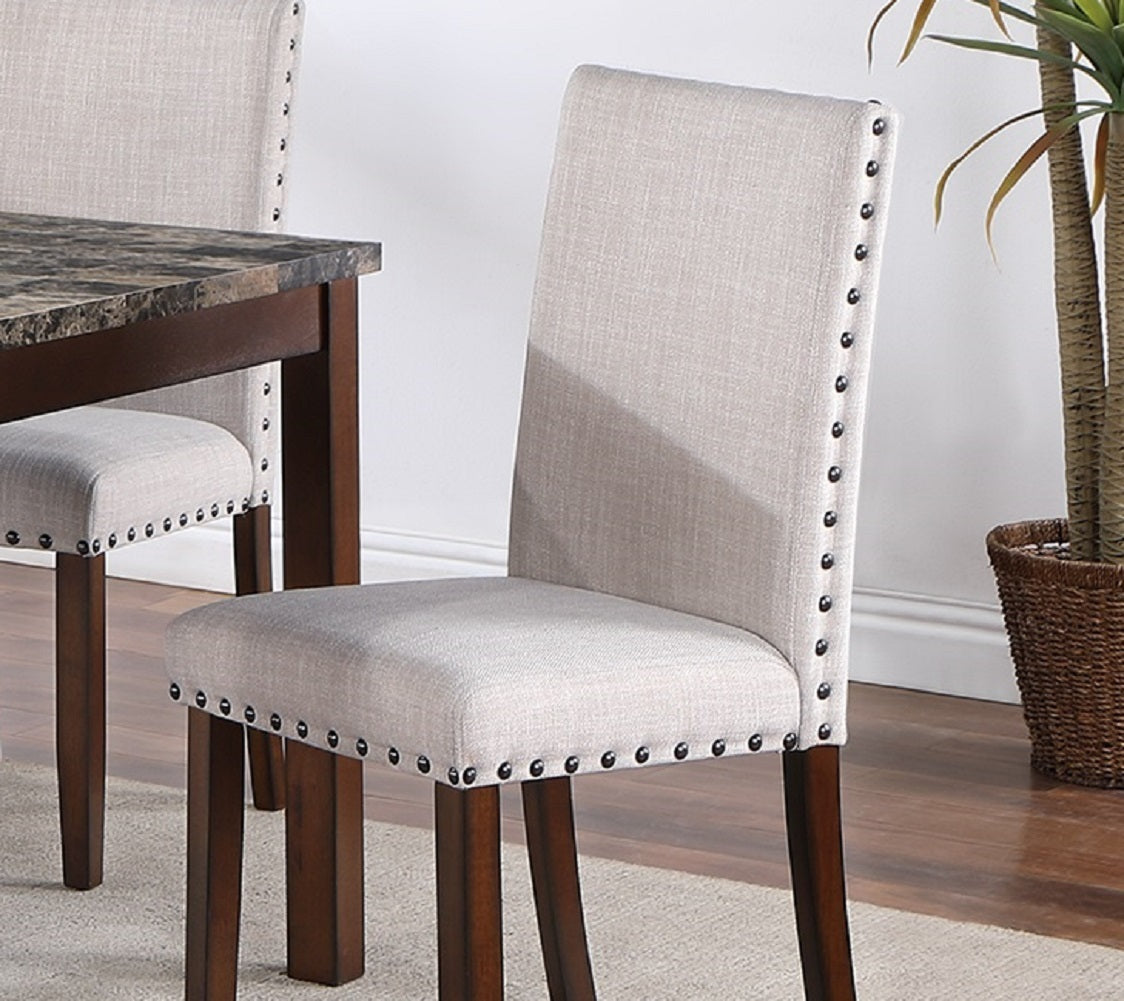 Modern 6pcs Set- Dining Table 4 Side Chairs and A Bench Beige