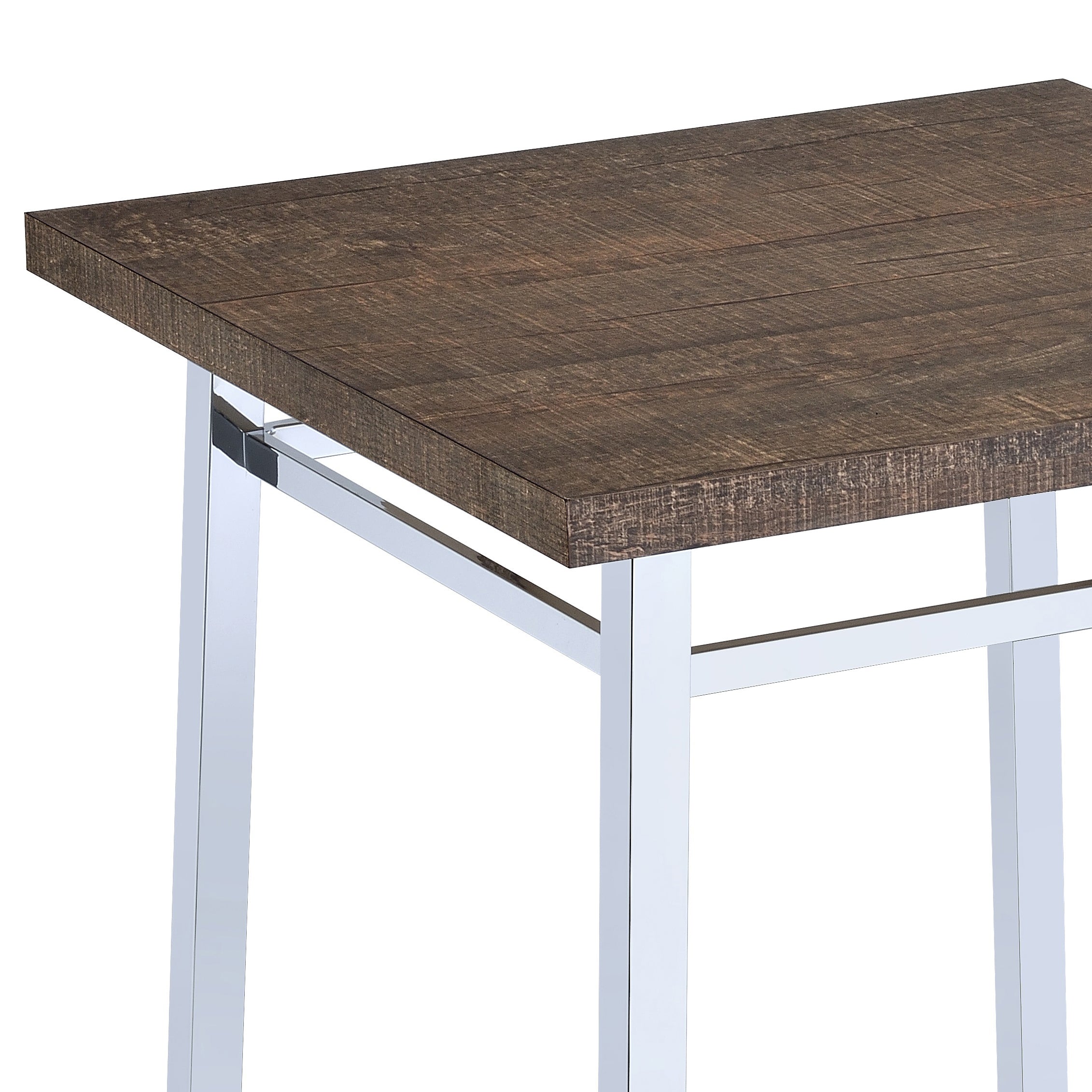 Nadia Oak and Chrome Bar Table