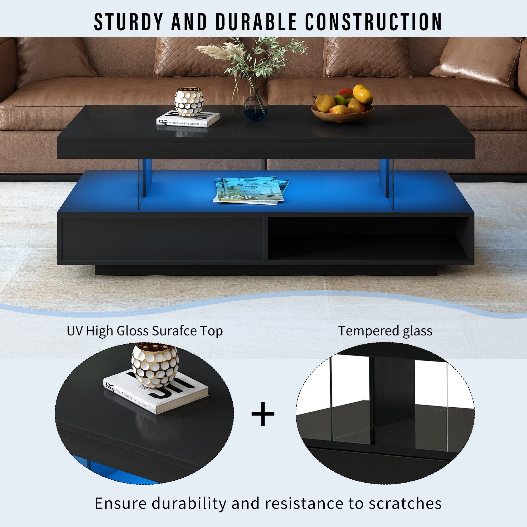 U-Can LED Coffee Table with Storage