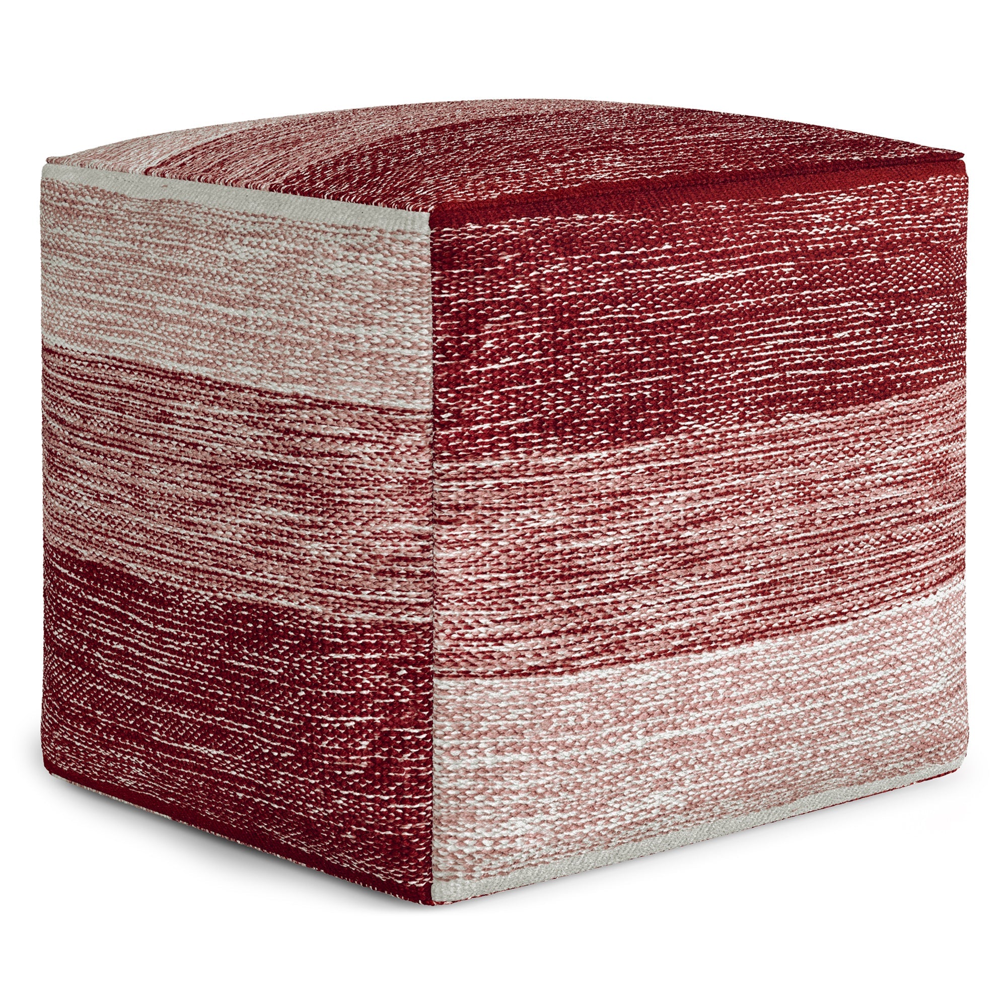 Naya - Cube Pouf - Maroon Melange