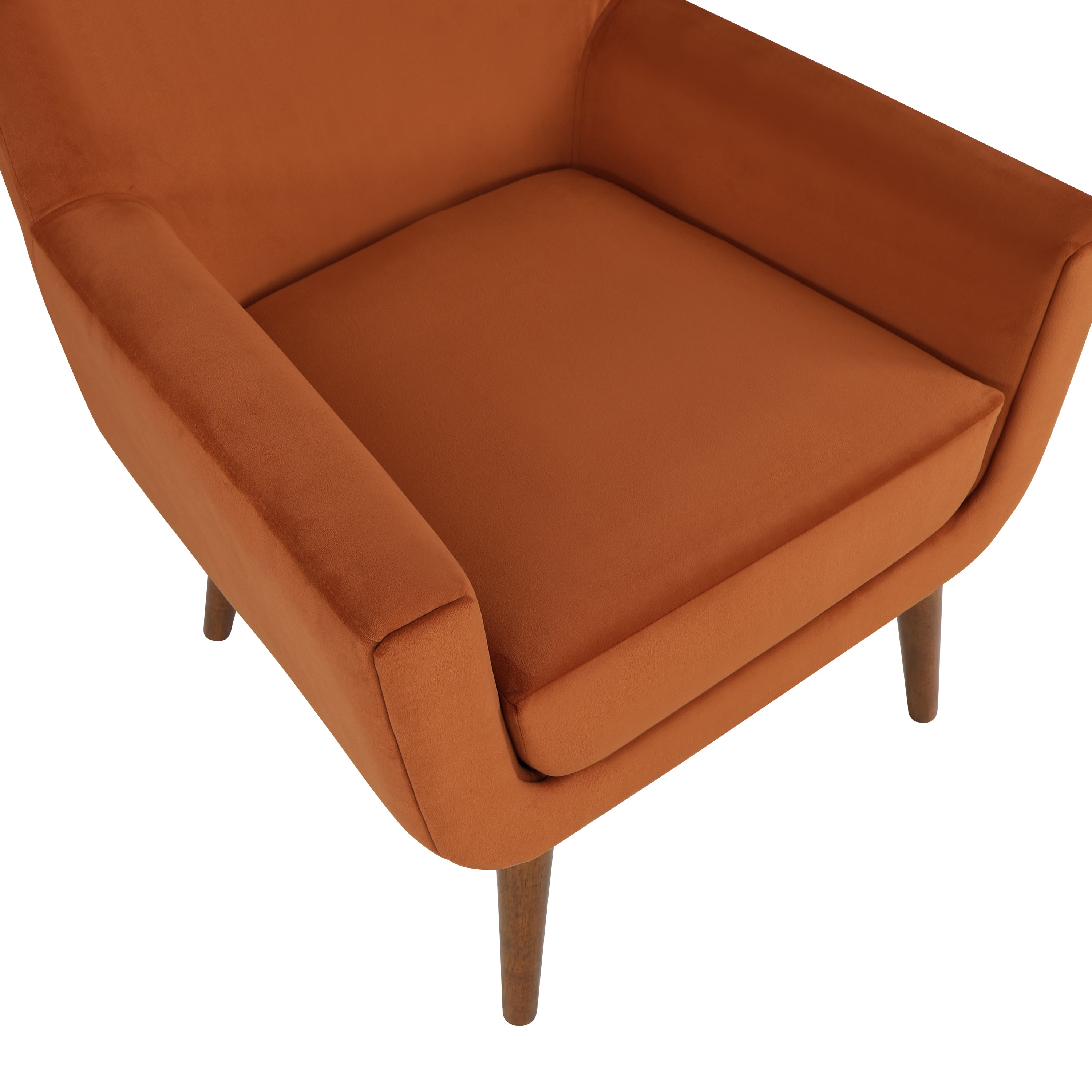 Astrid Mid-Century Burnt Orange Velvet Arm Chair