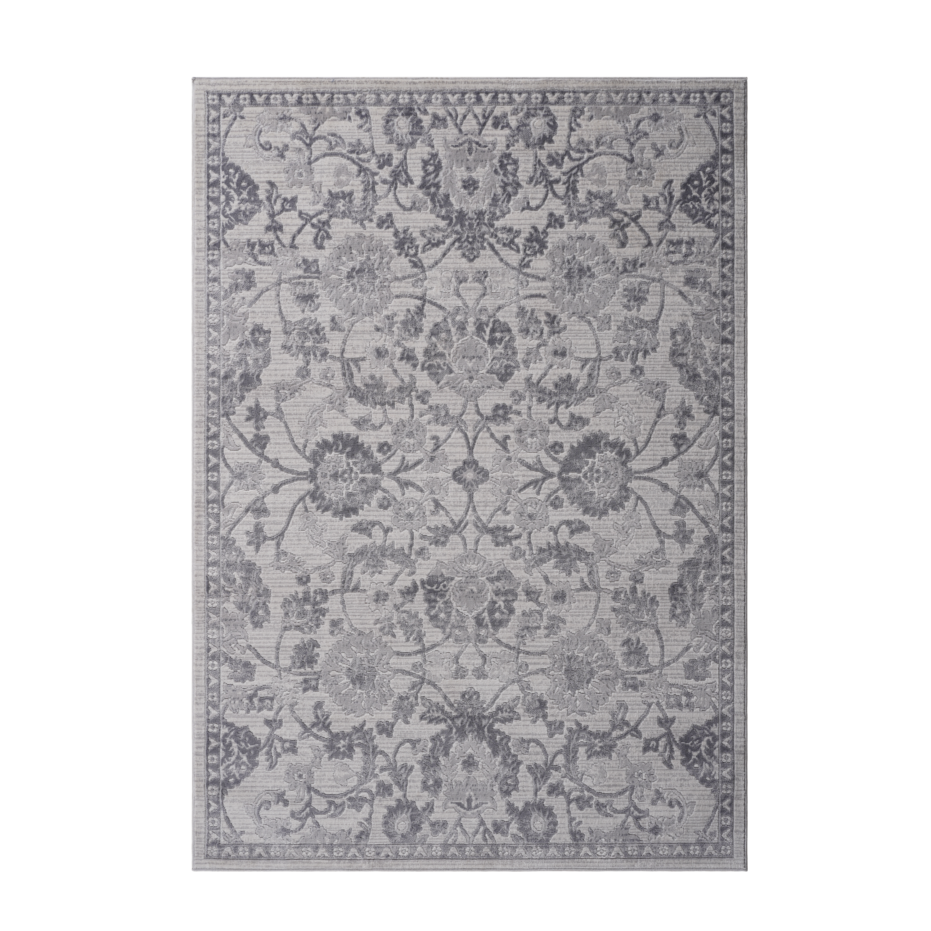 8X10 Grey/Silver/Oriental Non-Shedding and Stain Resistant Area Rug