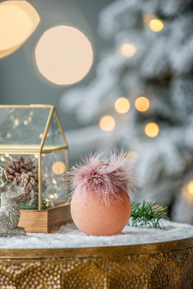 Peach and Mauve Christmas Ball Ornaments, Set of 12