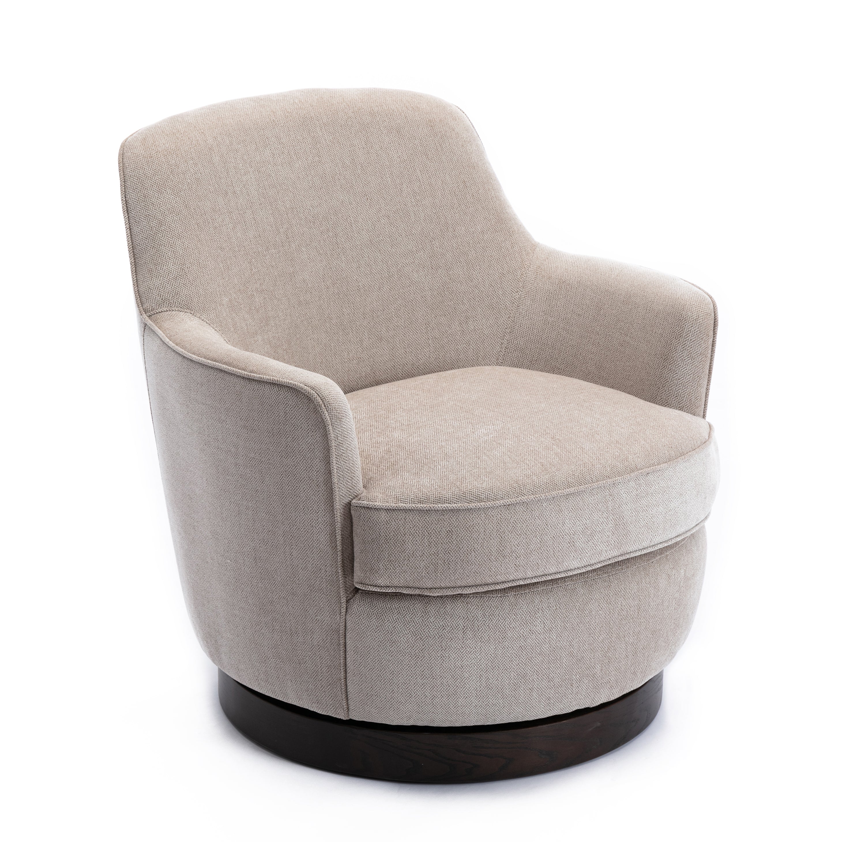 Richfield Oatmeal Wood Base Swivel Chair