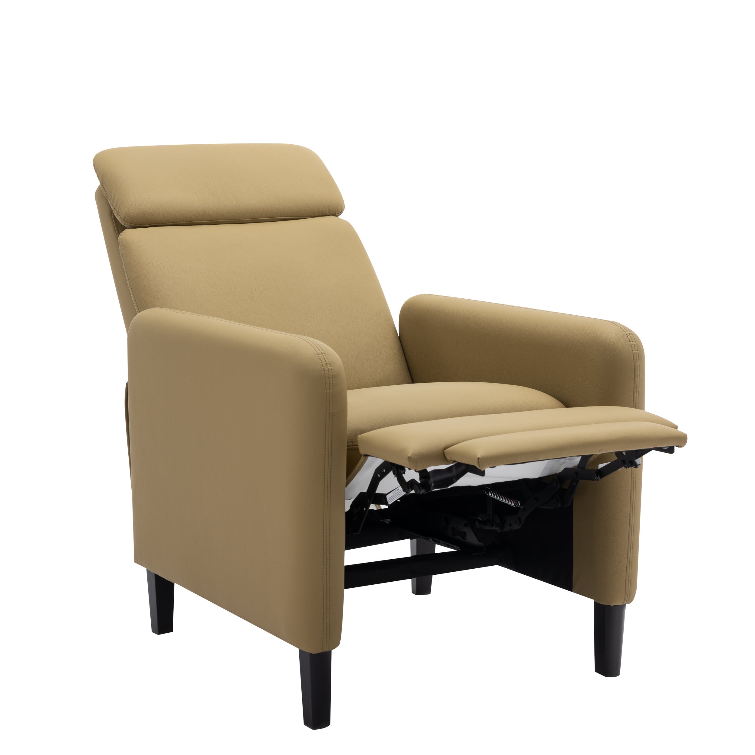 Modern Artistic Color Design Adjustable Recliner Chair , Mustard Green