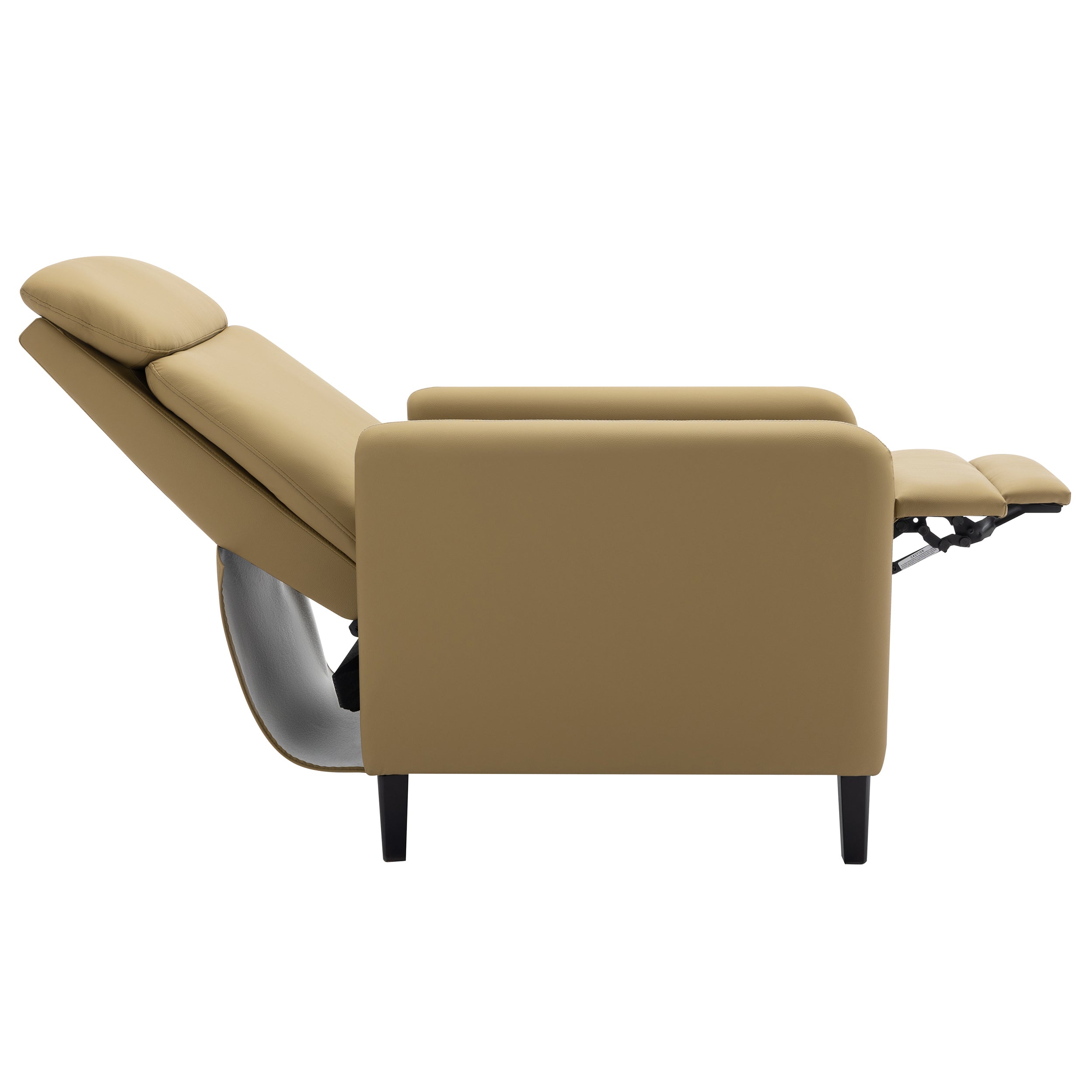 Modern Artistic Color Design Adjustable Recliner Chair , Mustard Green