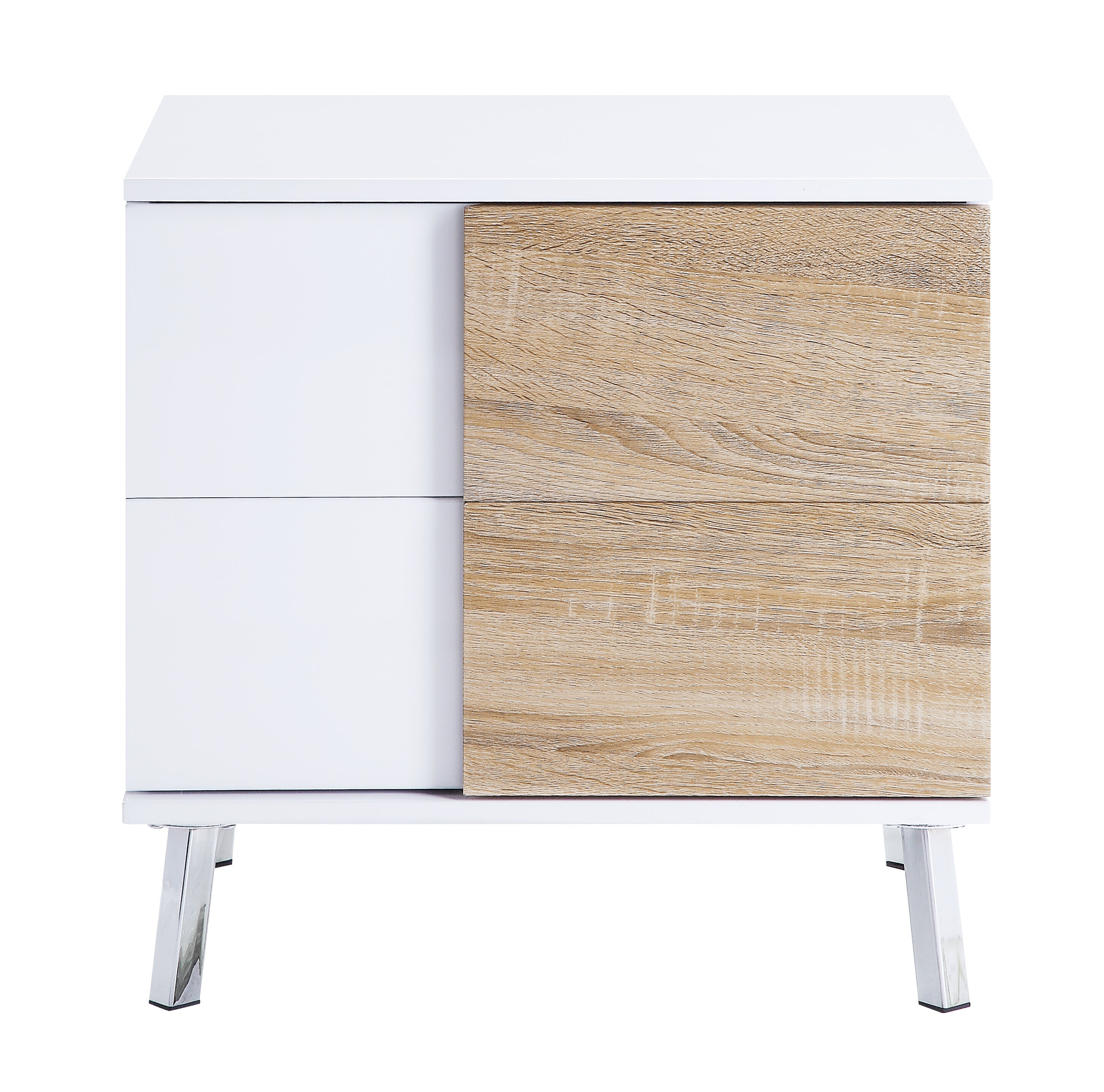 Verux White High Gloss Finish End Table