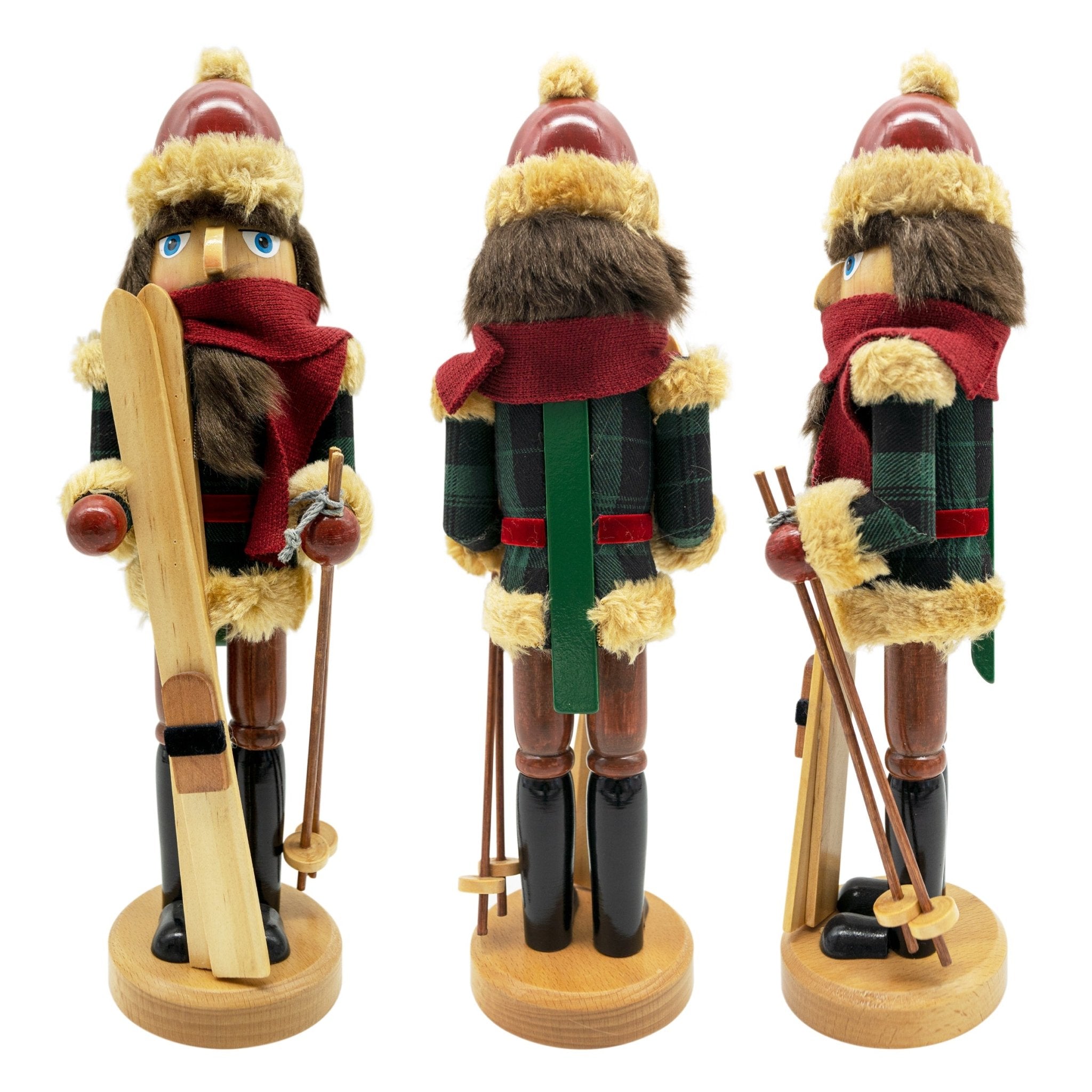 14-inch Wooden Nutcrackers Christmas Decoration Figures (Skier)