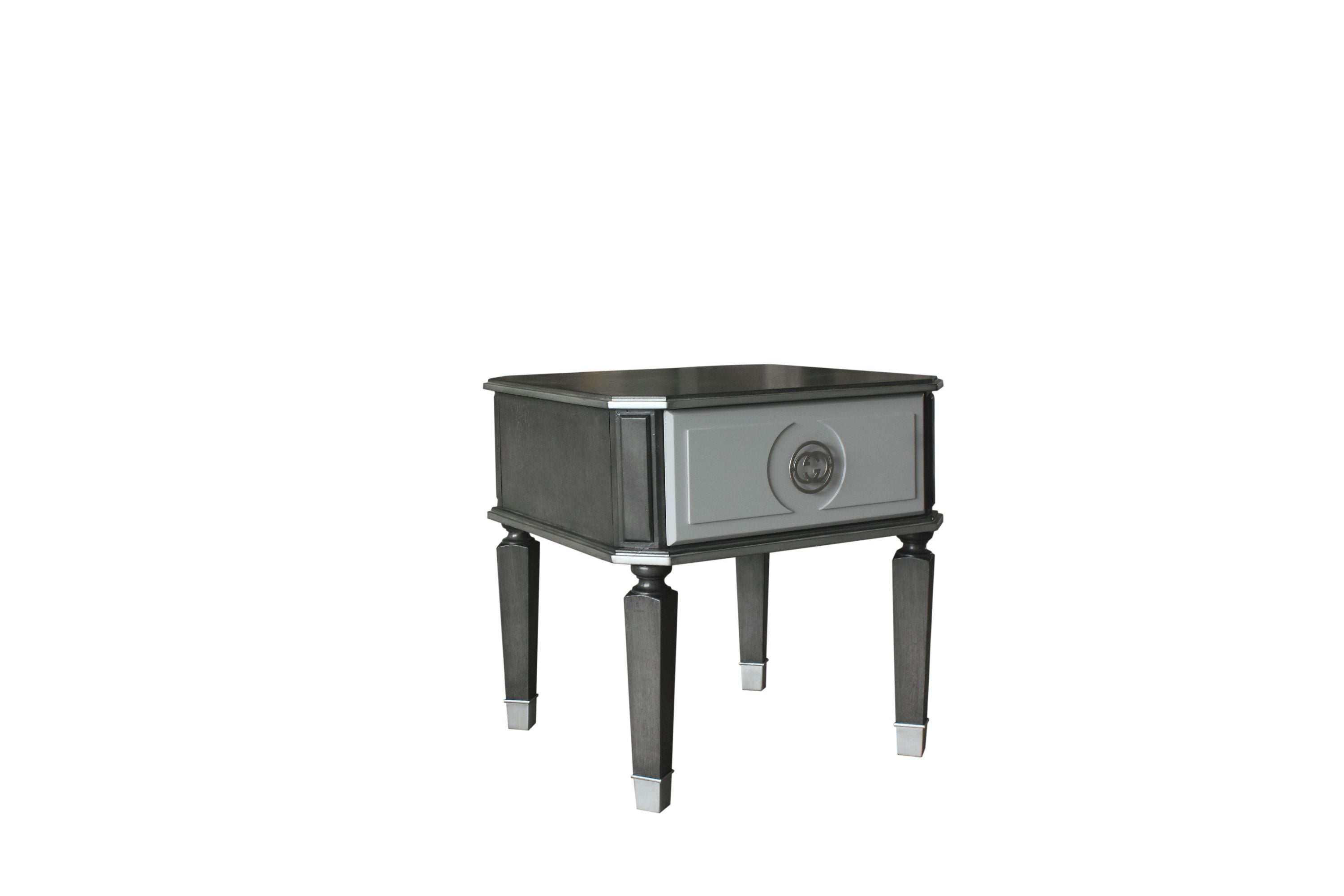 House Beatrice Charcoal & Light Gray Finish End Table