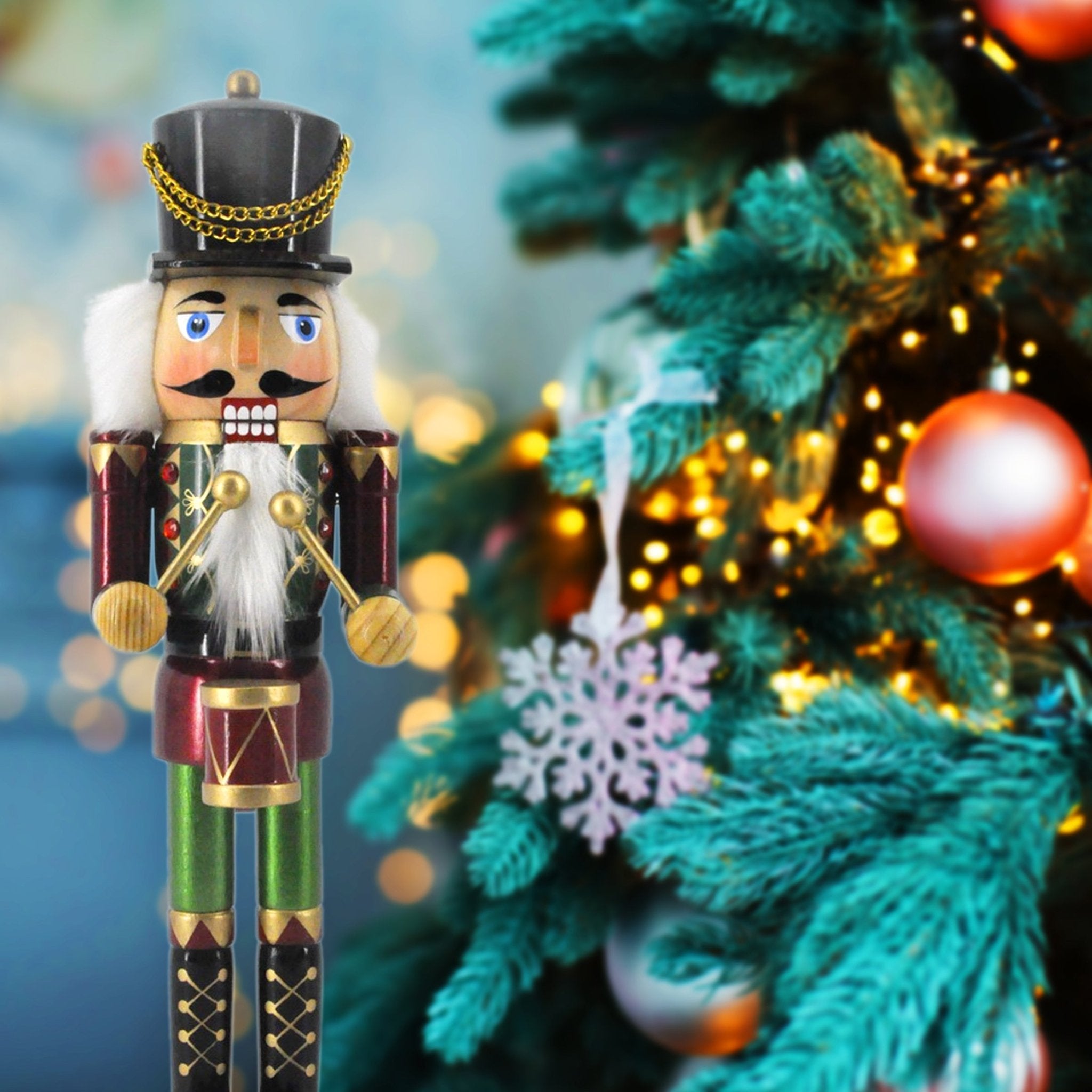 14IN Drum Nutcracker, Festive Nutcracker Figures Decoration