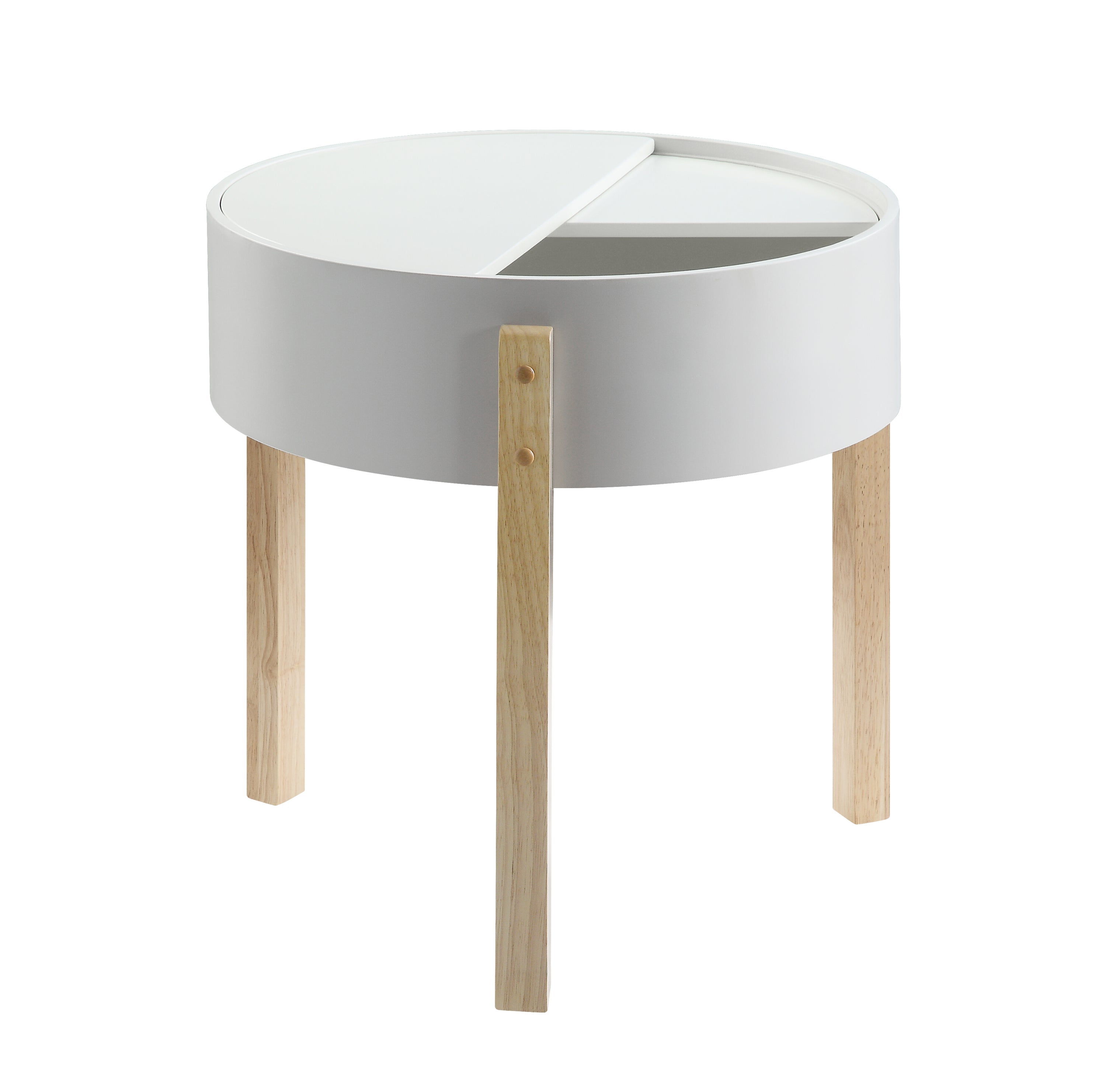 Bodfish White & Natural Round End Table