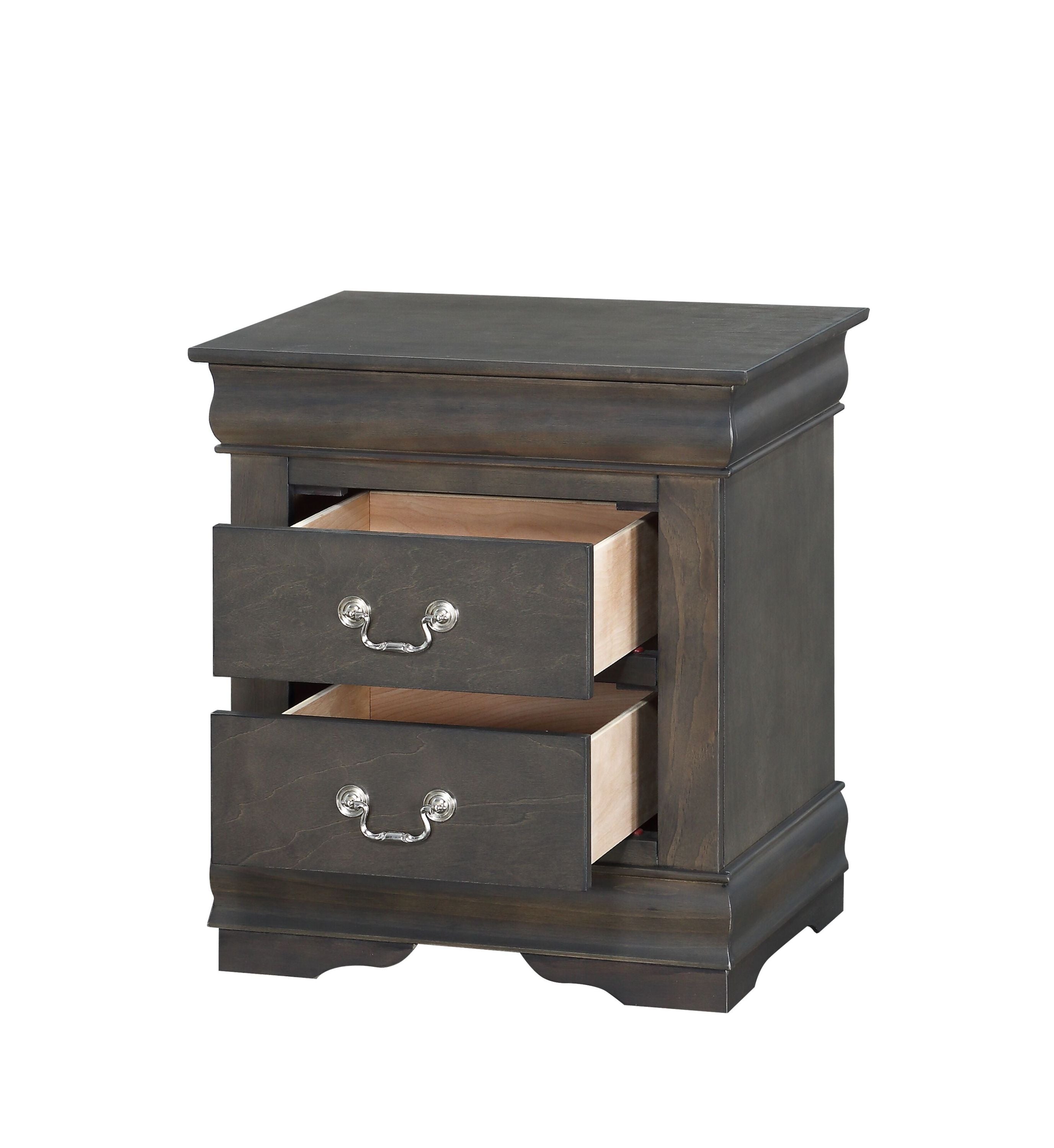 Louis Philippe Dark Gray Nightstand