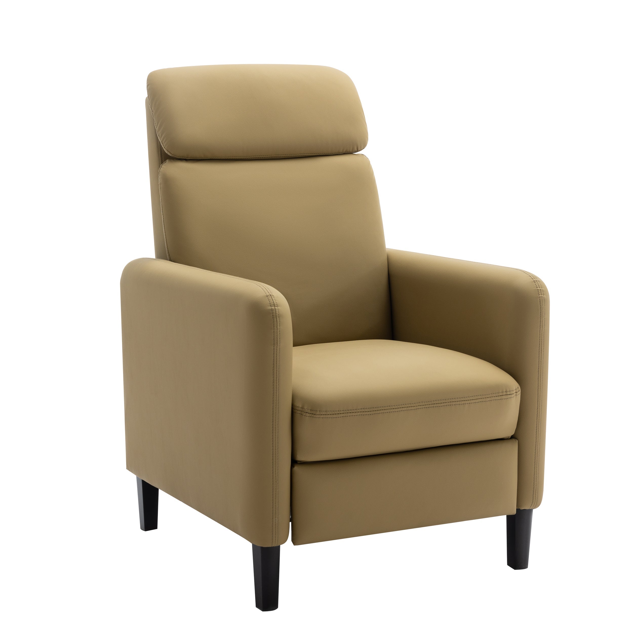 Modern Artistic Color Design Adjustable Recliner Chair , Mustard Green