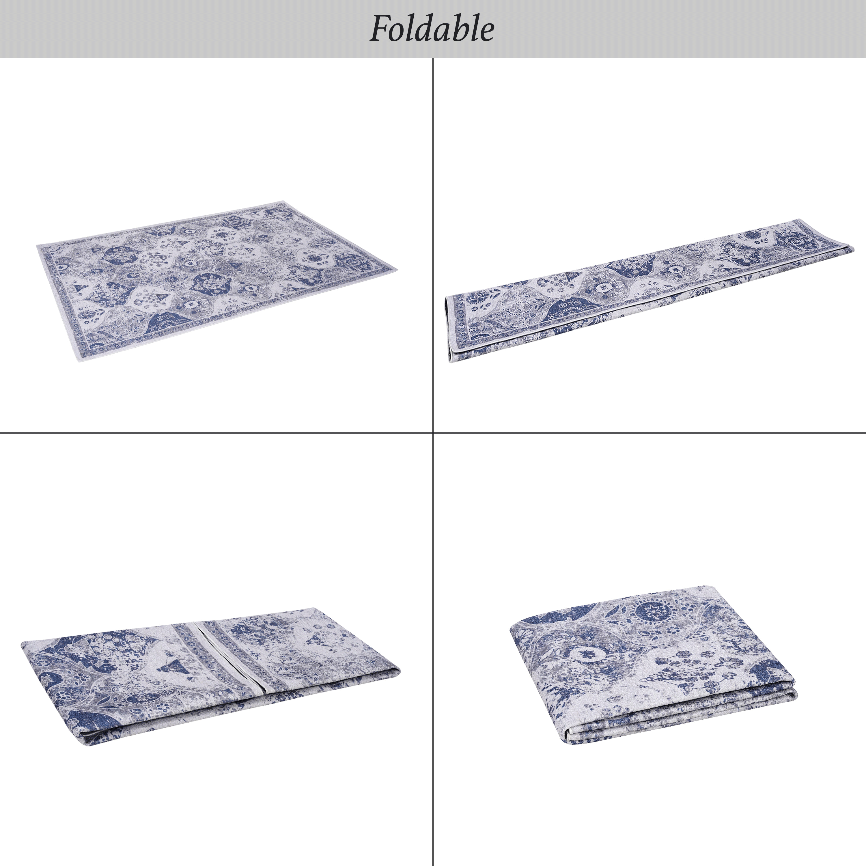 4x6 Area Rugs, Washable Rug, Low-Pile, Non-Slip, Non-Shedding, Foldable, Kid & Pet Friendly