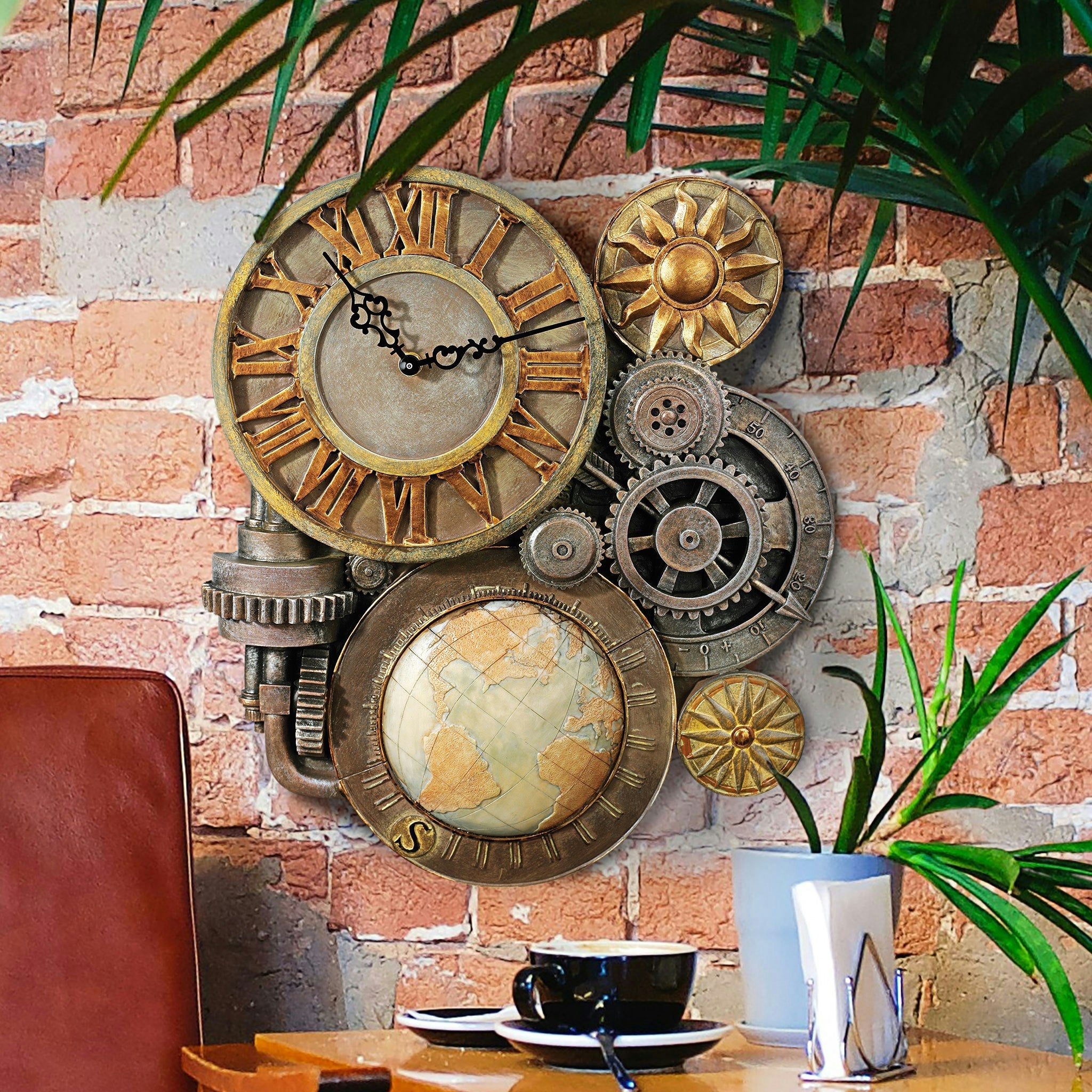 Gears of Time Sculptural Wall Clock: Medium