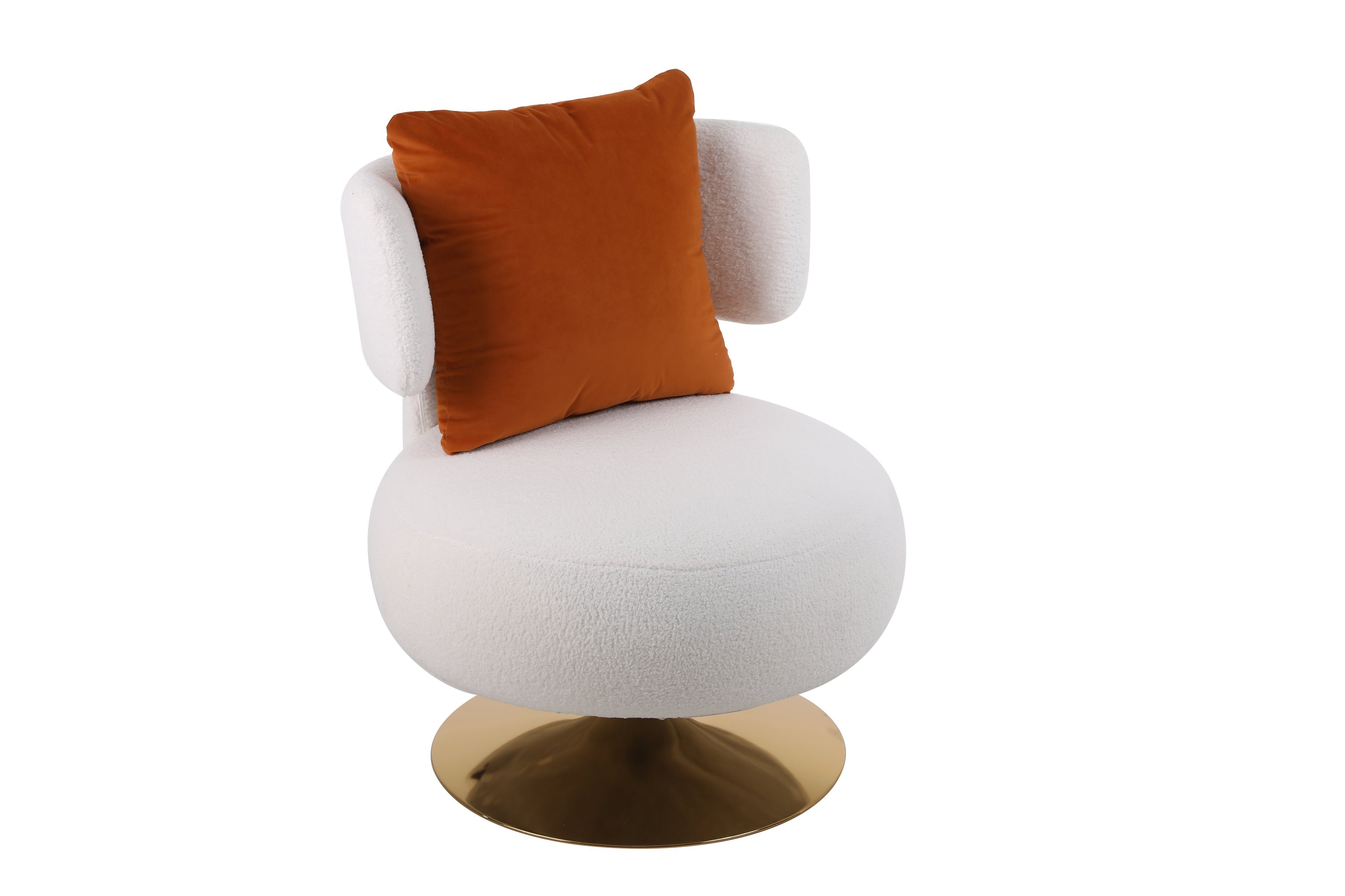 Swivel Accent Chair Armchair, Round Barrel Chair in Fabric