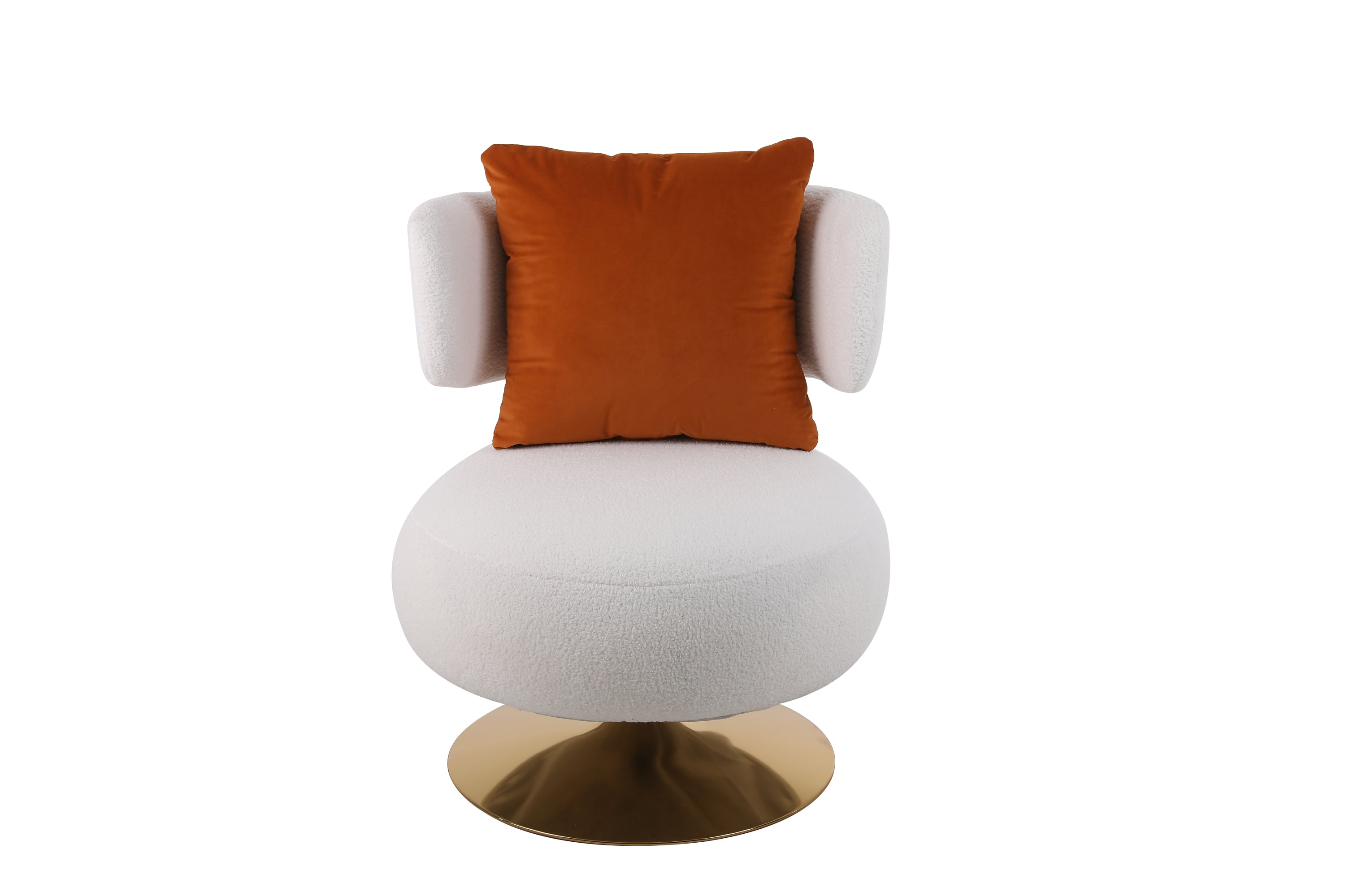 Swivel Accent Chair Armchair, Round Barrel Chair in Fabric