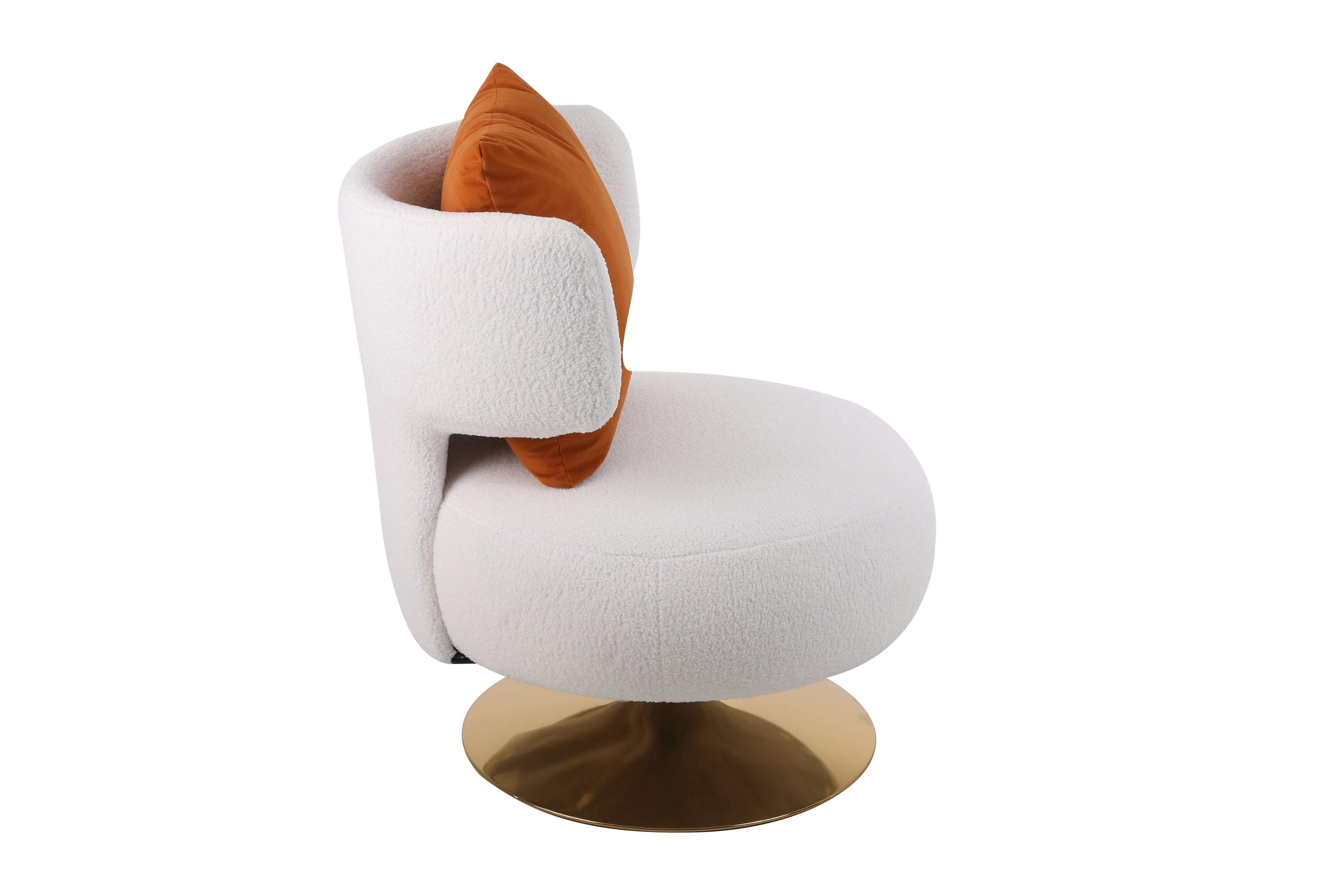 Swivel Accent Chair Armchair, Round Barrel Chair in Fabric