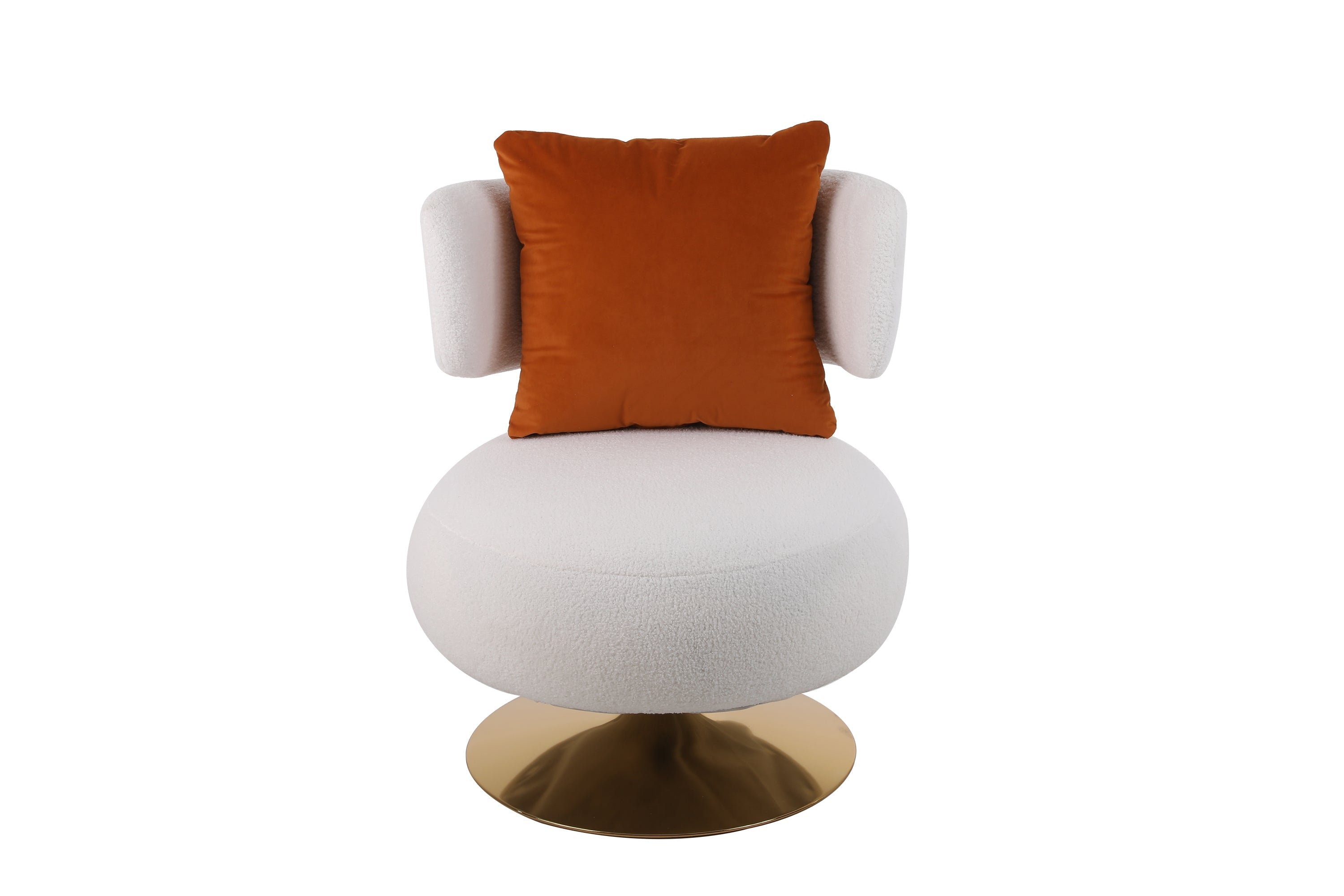 Swivel Accent Chair Armchair, Round Barrel Chair in Fabric