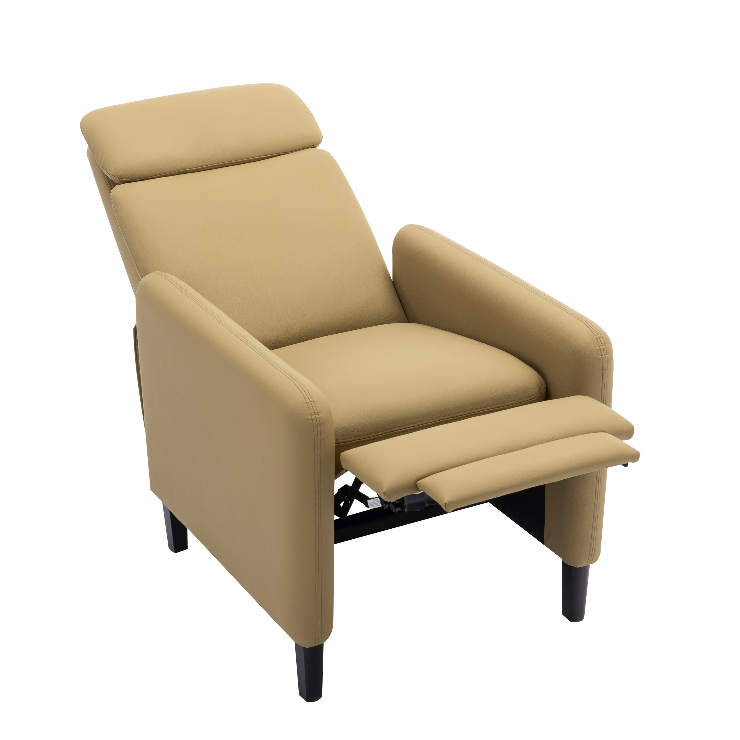 Modern Artistic Color Design Adjustable Recliner Chair , Mustard Green