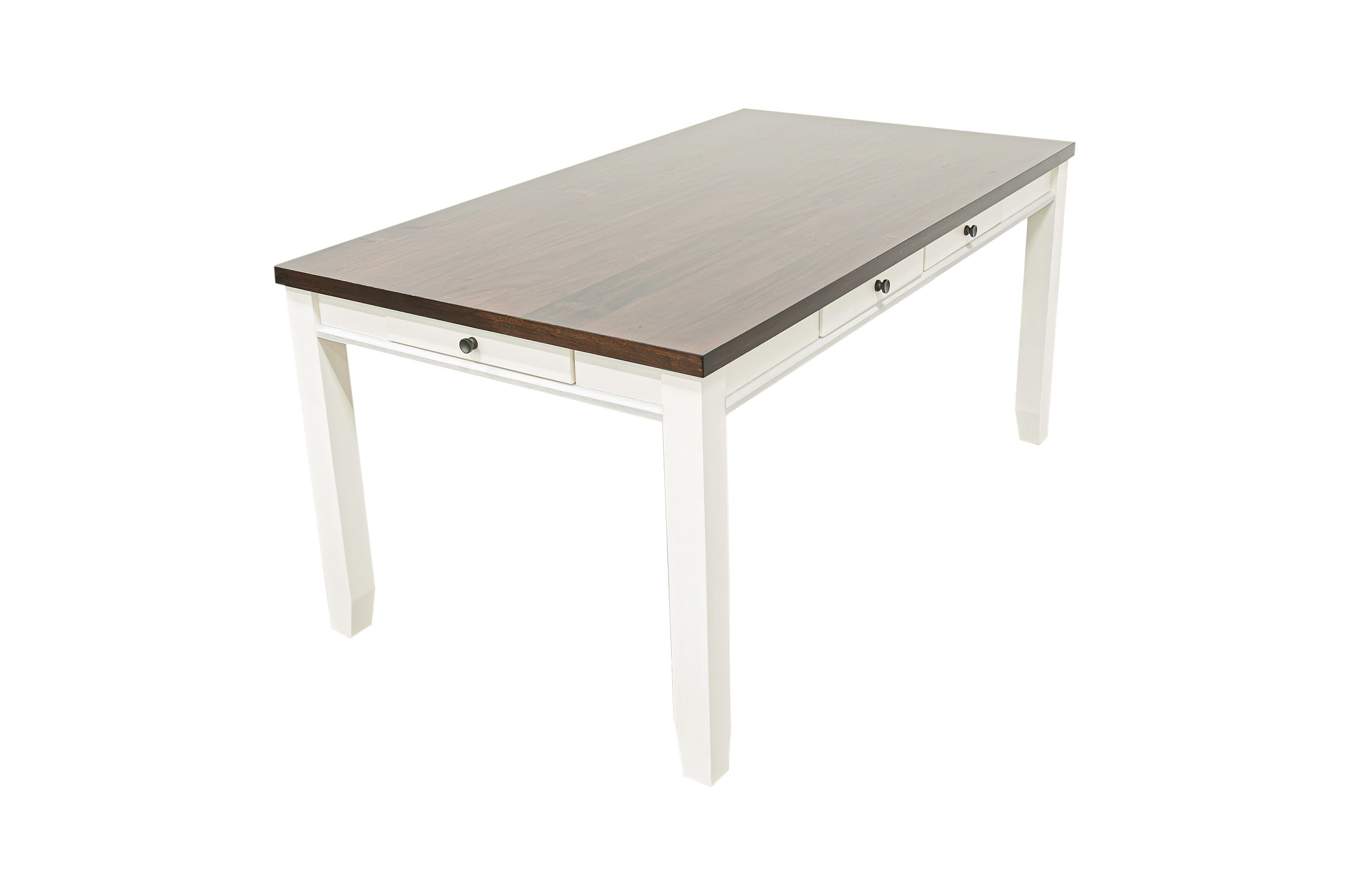 White Rubberwood Walnut Acacia Table Only