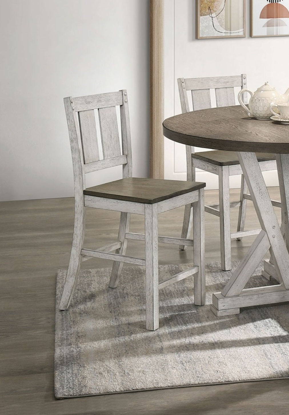 Counter-Height Dining Set with Round Pedestal Table