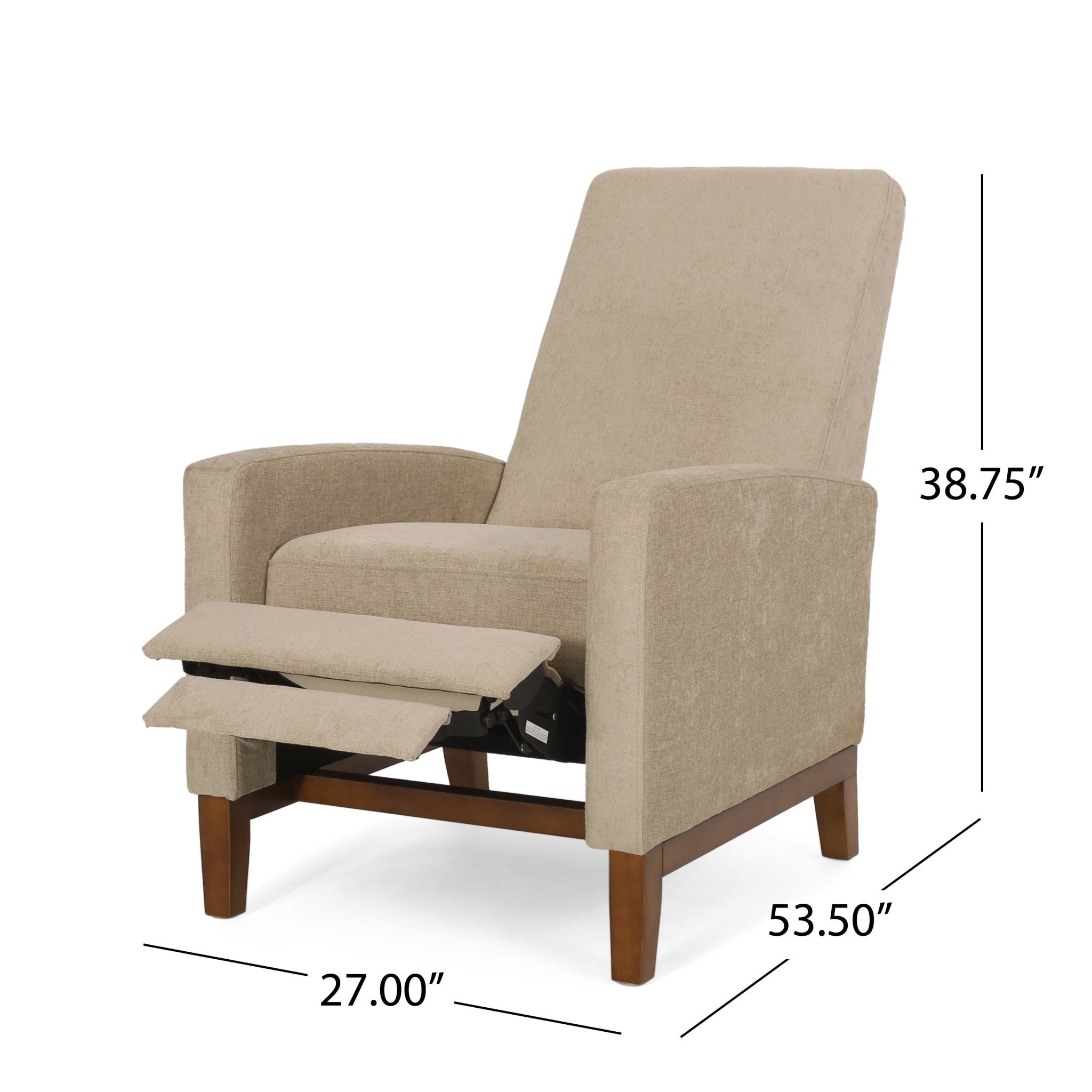 27'' Wide Wood Hand Manual Club Recliner