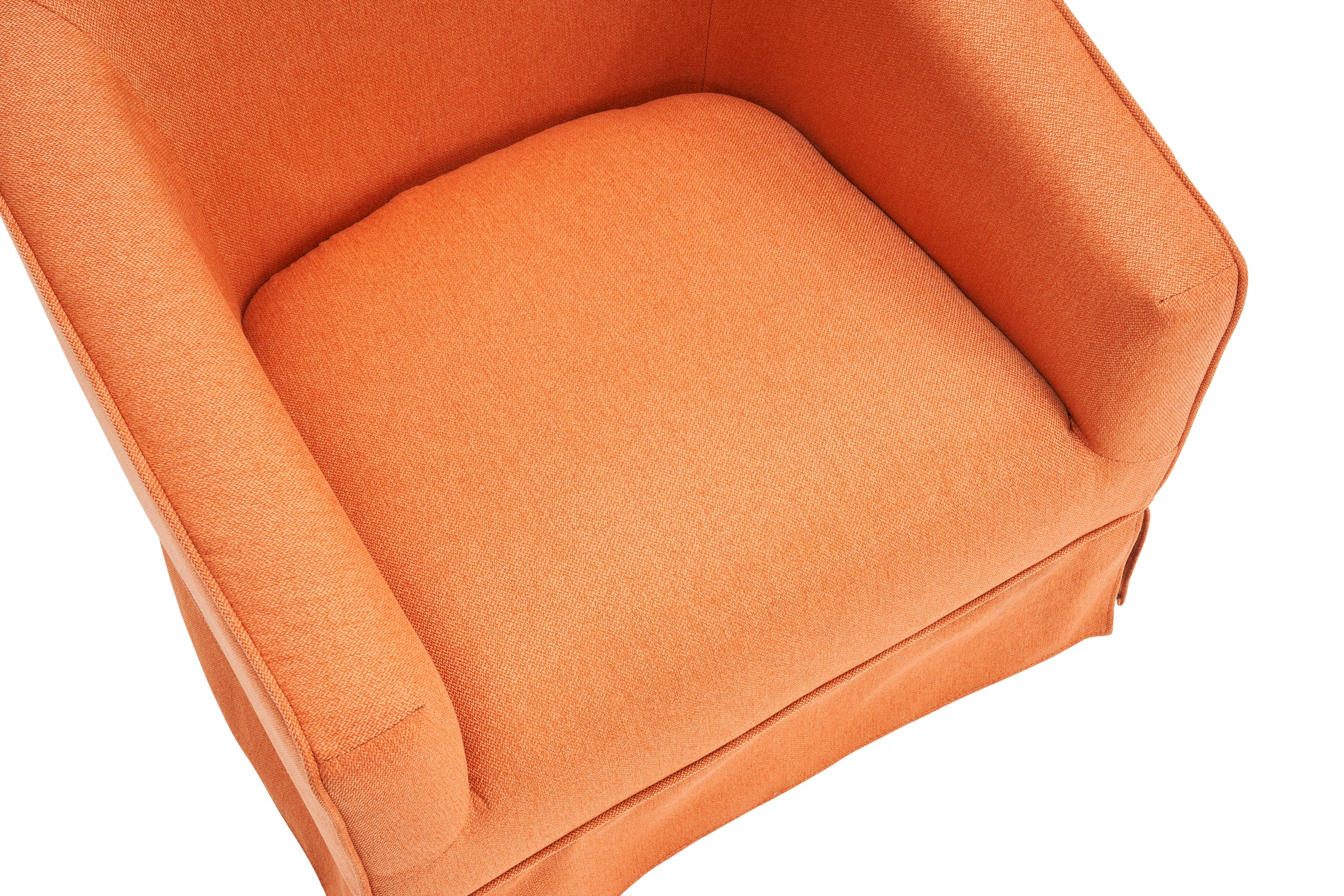 Swivel Barrel Chair With Ottoman, Swivel Accent Chairs Armchair  (Orange)