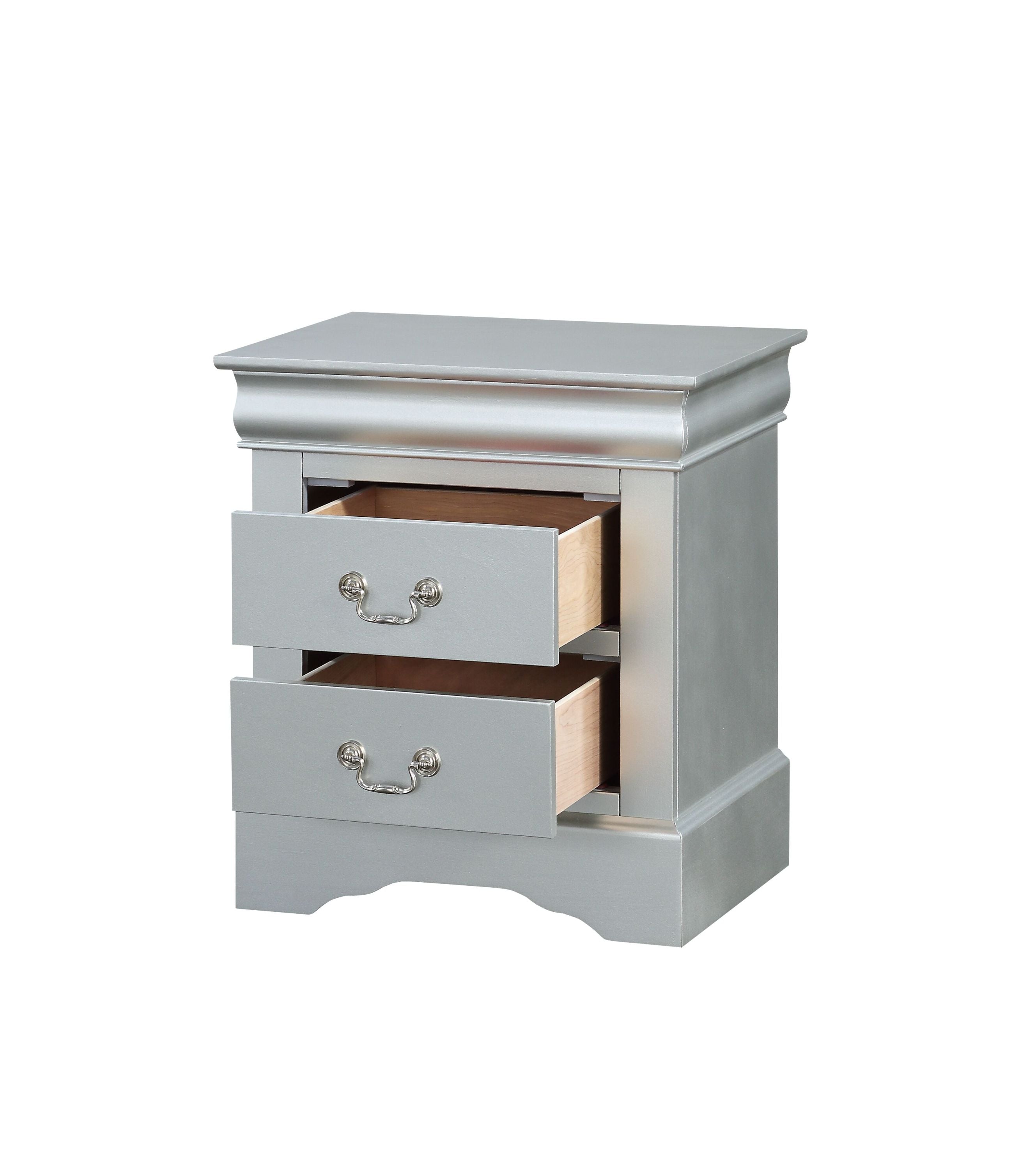 Louis Philippe Platinum Finish Nightstand