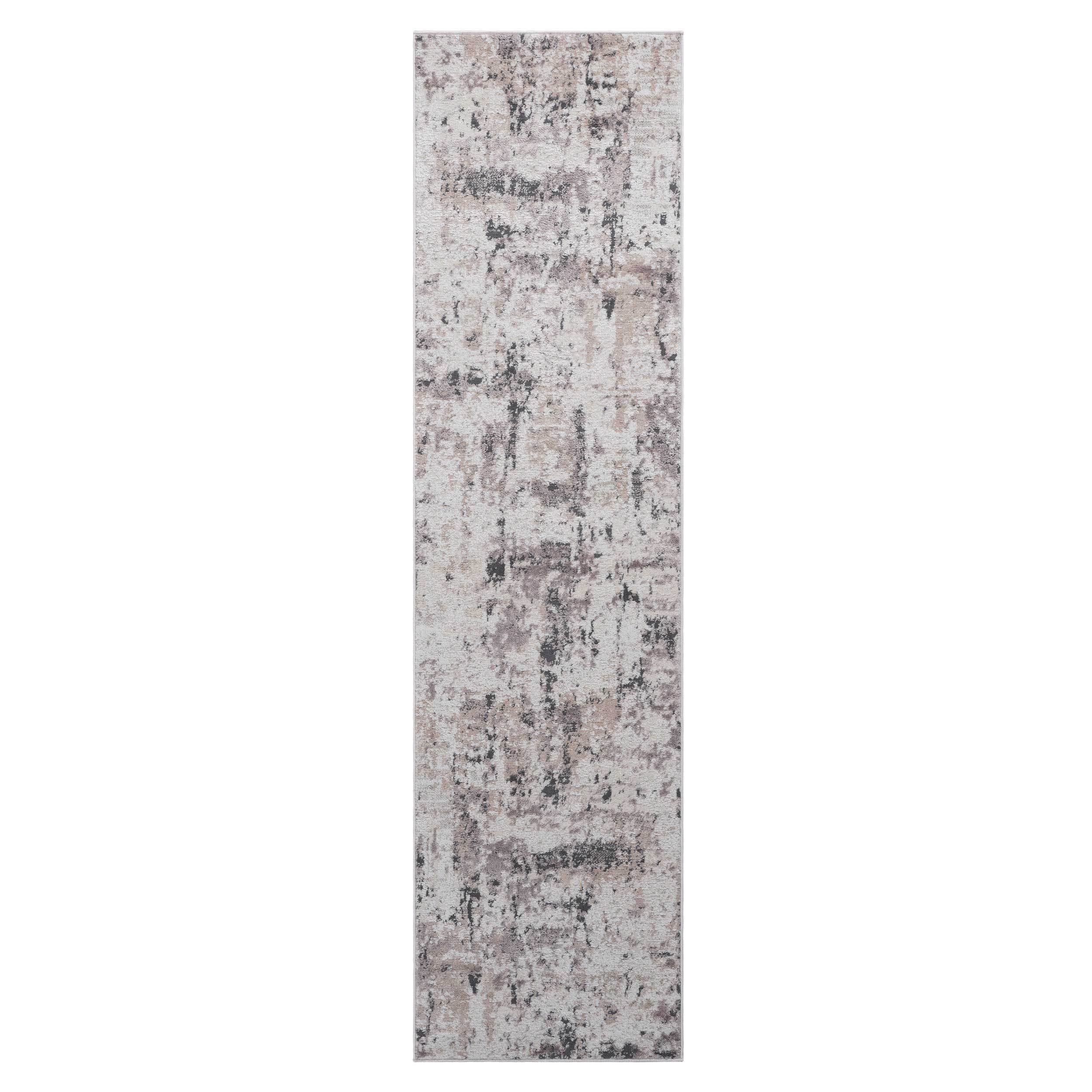 2X8 Cream/Brown /Abstract Non-Shedding and Stain Resistant Area Rug