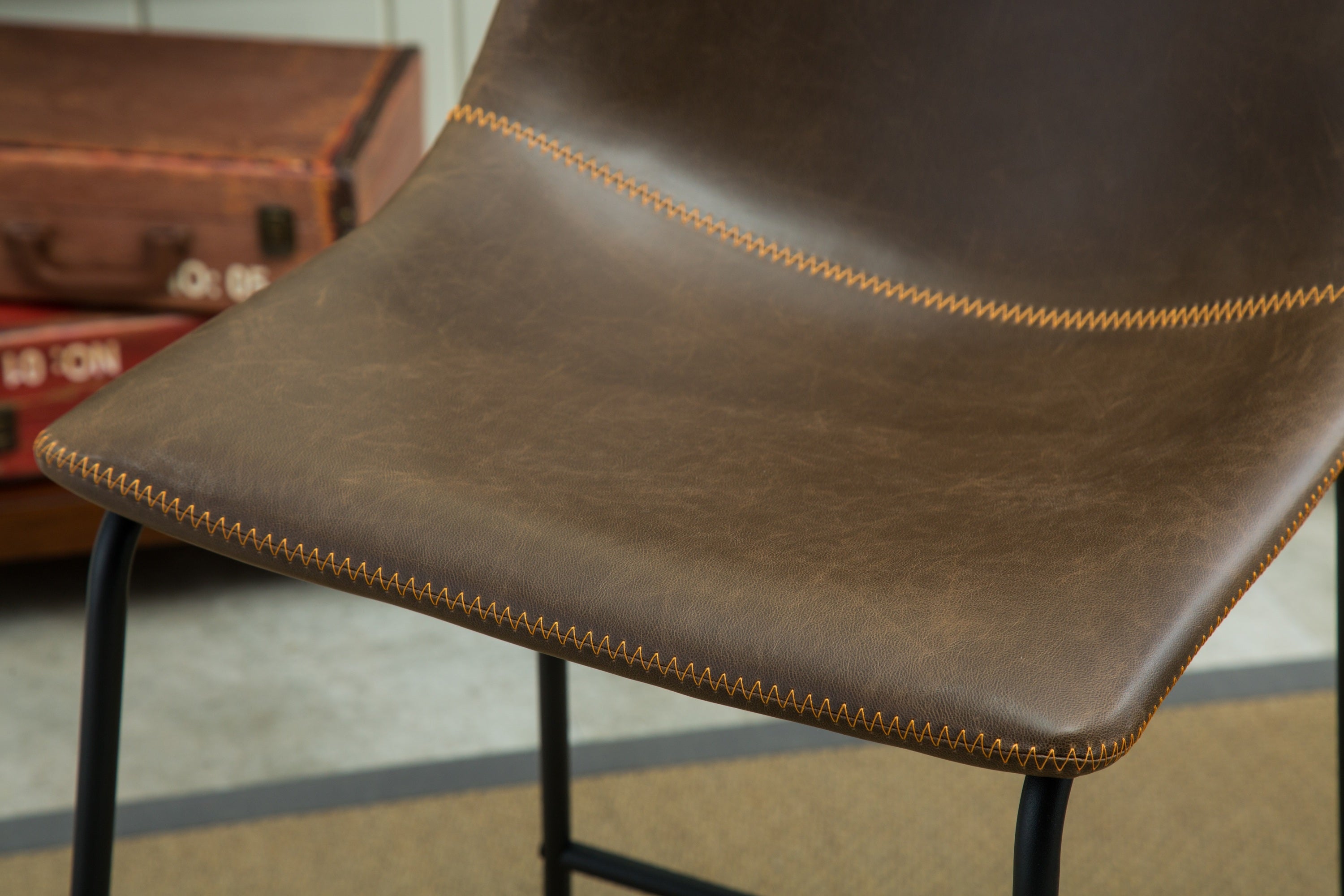 Lotusville Vintage Leather Dining Chairs, Set of 2, Antique Brown