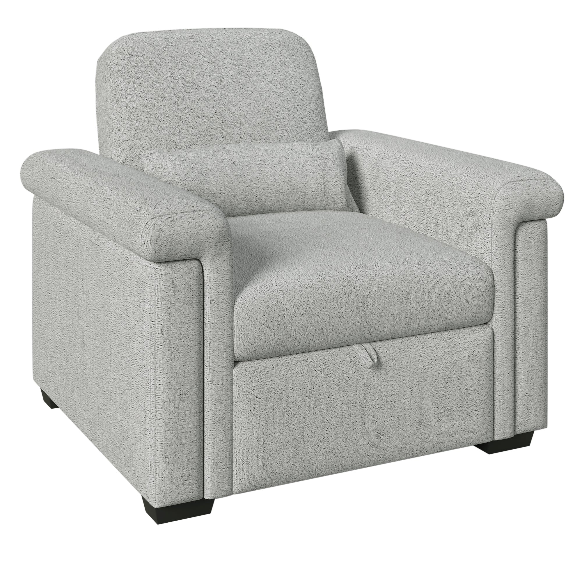 3 in 1 Convertible Sleeper Chair Sofa Bed Pull Out Couch Adjustable Chair with Pillow,  Gray