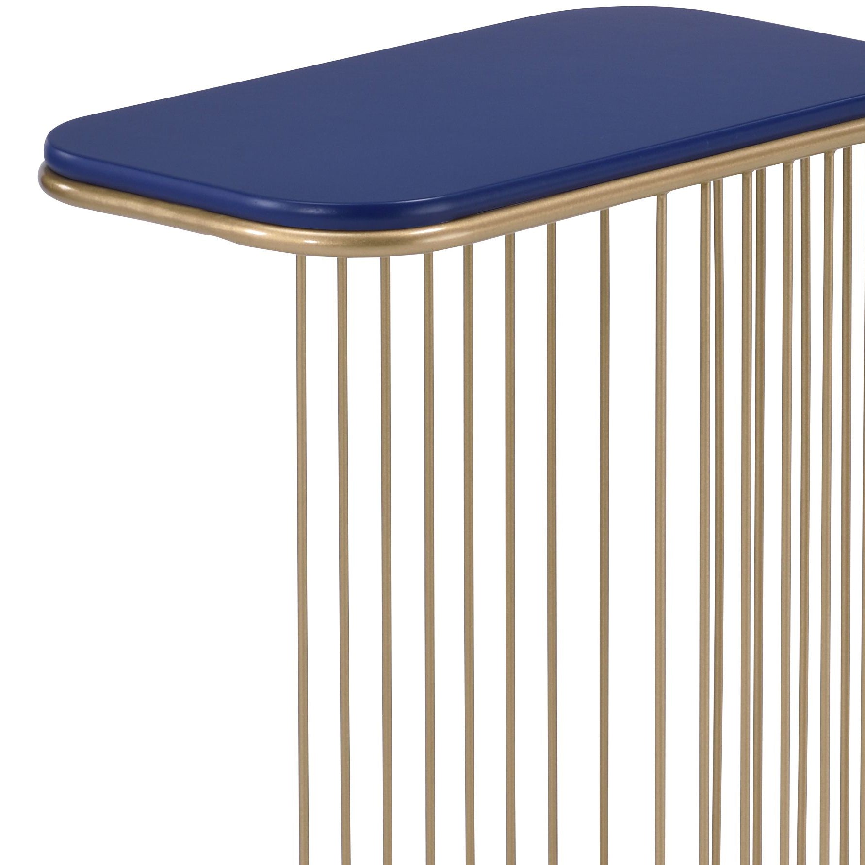 Aviena Blue and Gold Finish Display & Utility functioned Accent Table