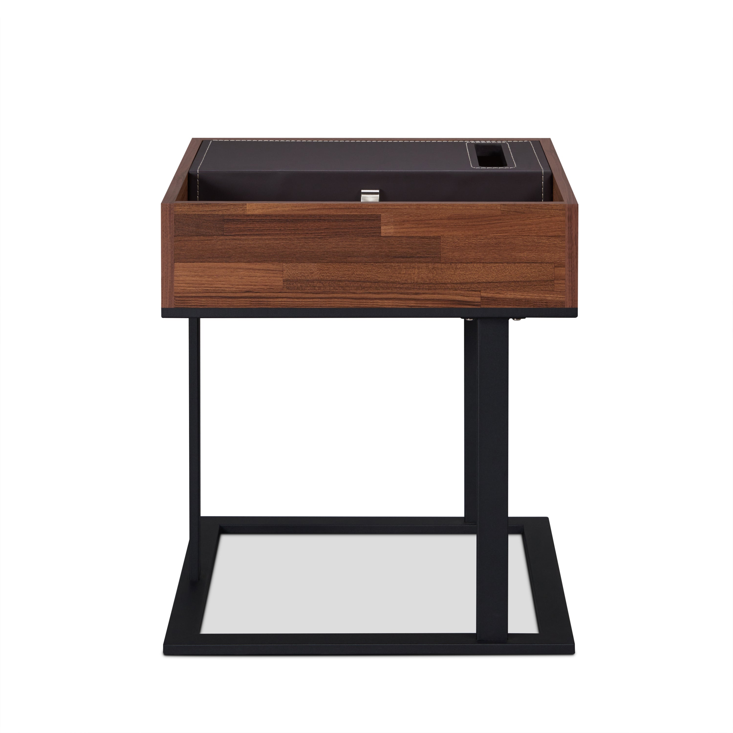 Sara II Walnut & Sandy Black Finished Accent Table with Espresso