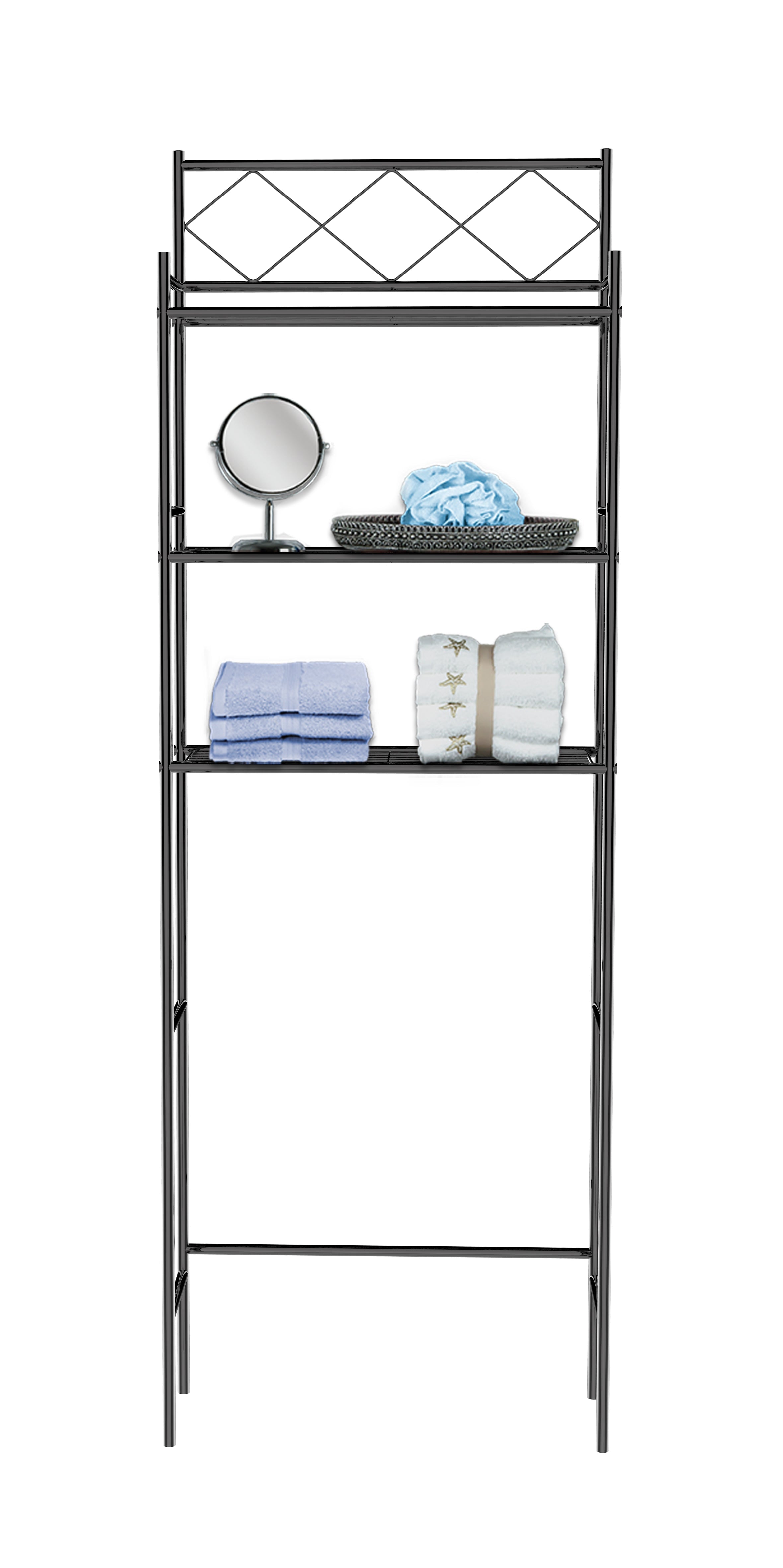 J&V TEXTILES 3-Shelf Metal Bathroom Organizer Over The Toilet, Bathroom Space Saver