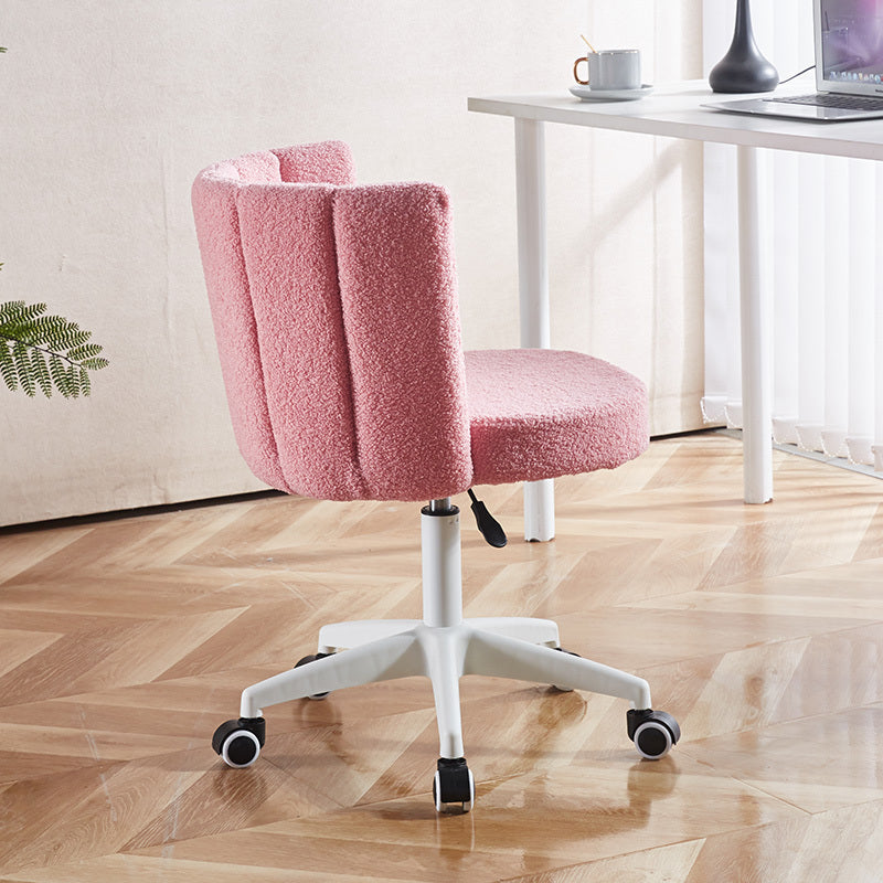 Fluffy pink Vanity Swivel Desk Chair -Height Adjustable