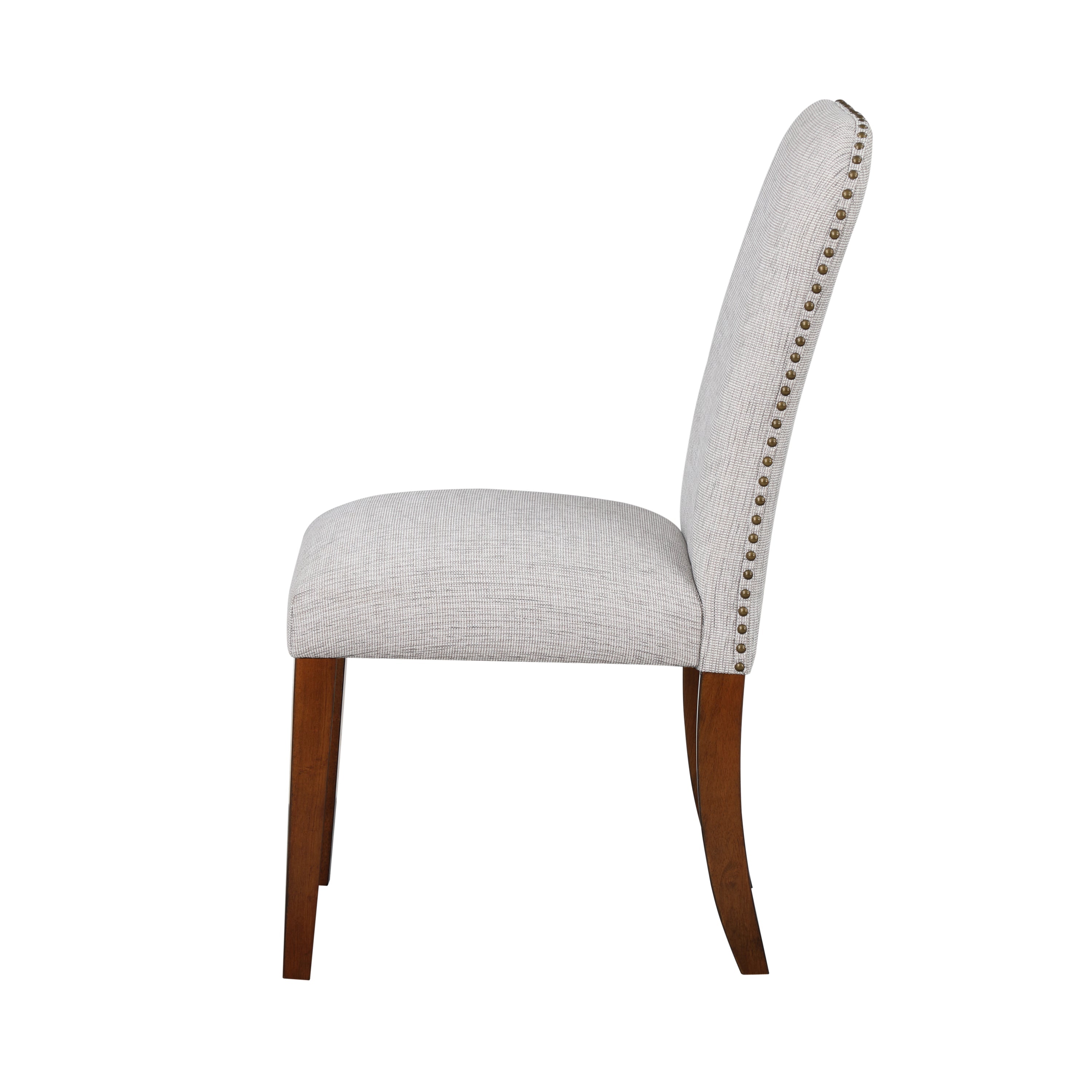 Sophia Sea Oat Dining Chair in Performance Fabric with Nail Heads - Set of 2