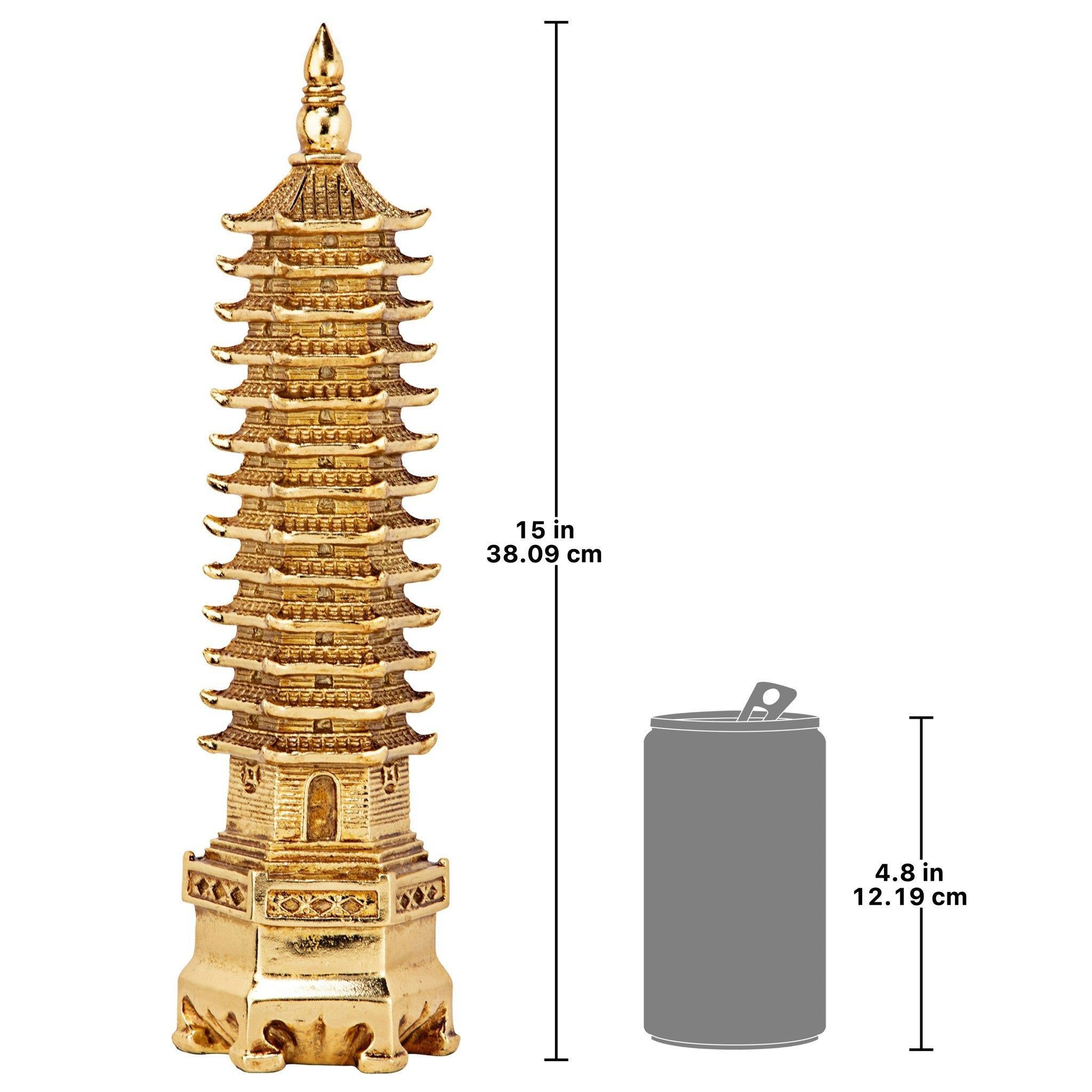 Golden Wen Chang Asian Pagoda Tower Statue