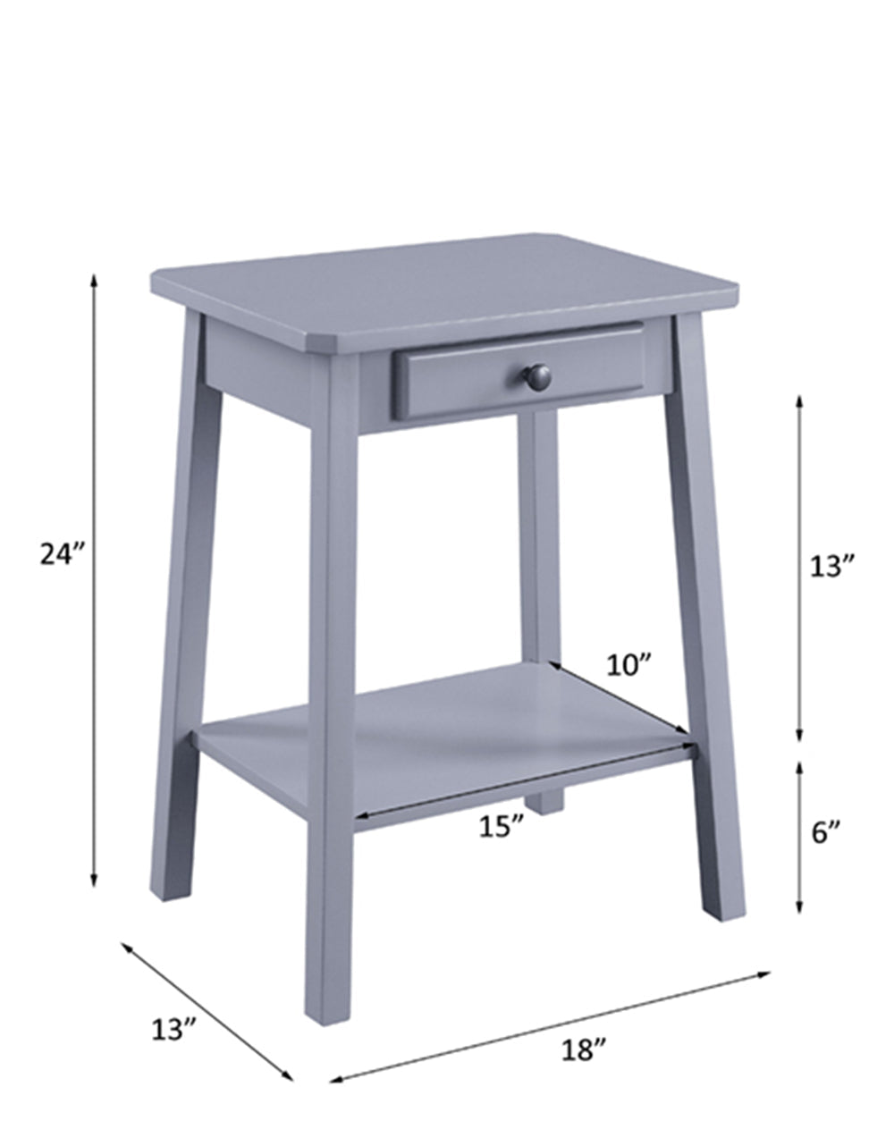 Kaife Gray Accent Table with Display and Utility Function