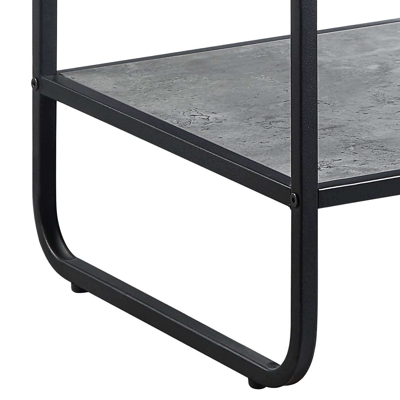 Raziela Concrete Gray & Black Finish End Table