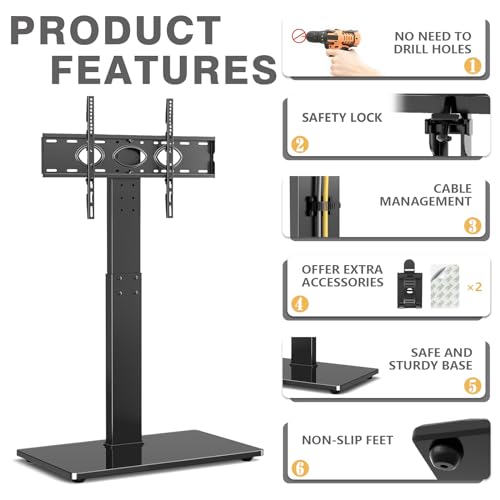 Universal Floor TV Stand Base with Height Adjustable