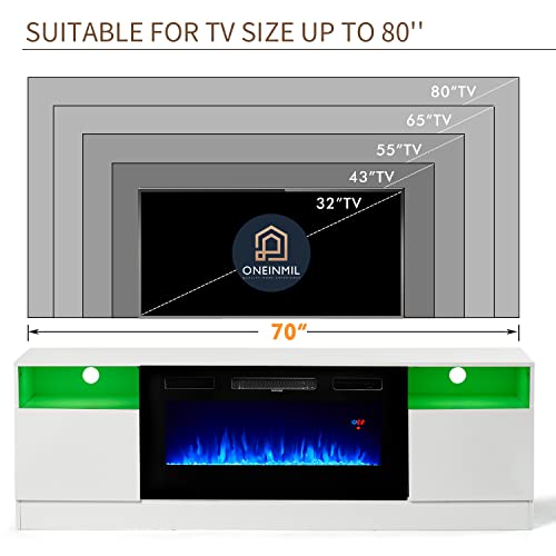 Fireplace TV Stand with 2-IN-1 DESIGN & Multifunctional