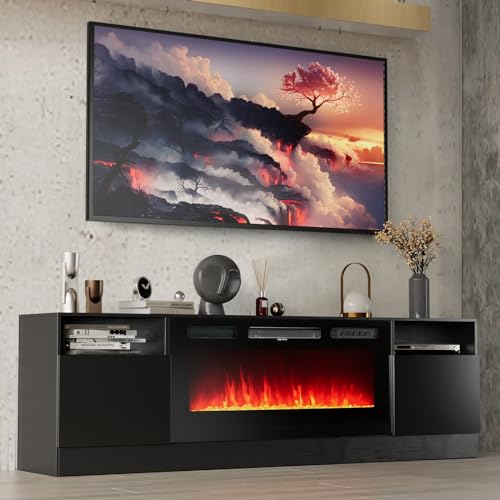 Fireplace TV Stand with 2-IN-1 DESIGN & Multifunctional