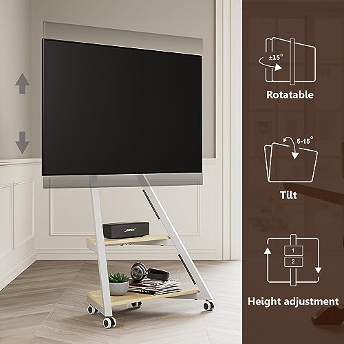 Floor TV Stand Rolling TV Cart for LCD/LED and Modern Living