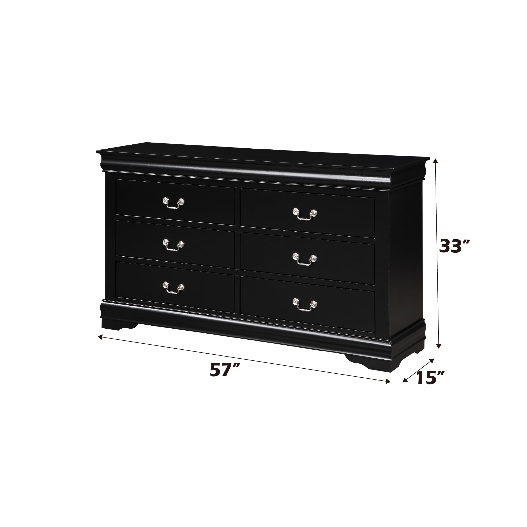 Louis Philippe Black Finish Dresser