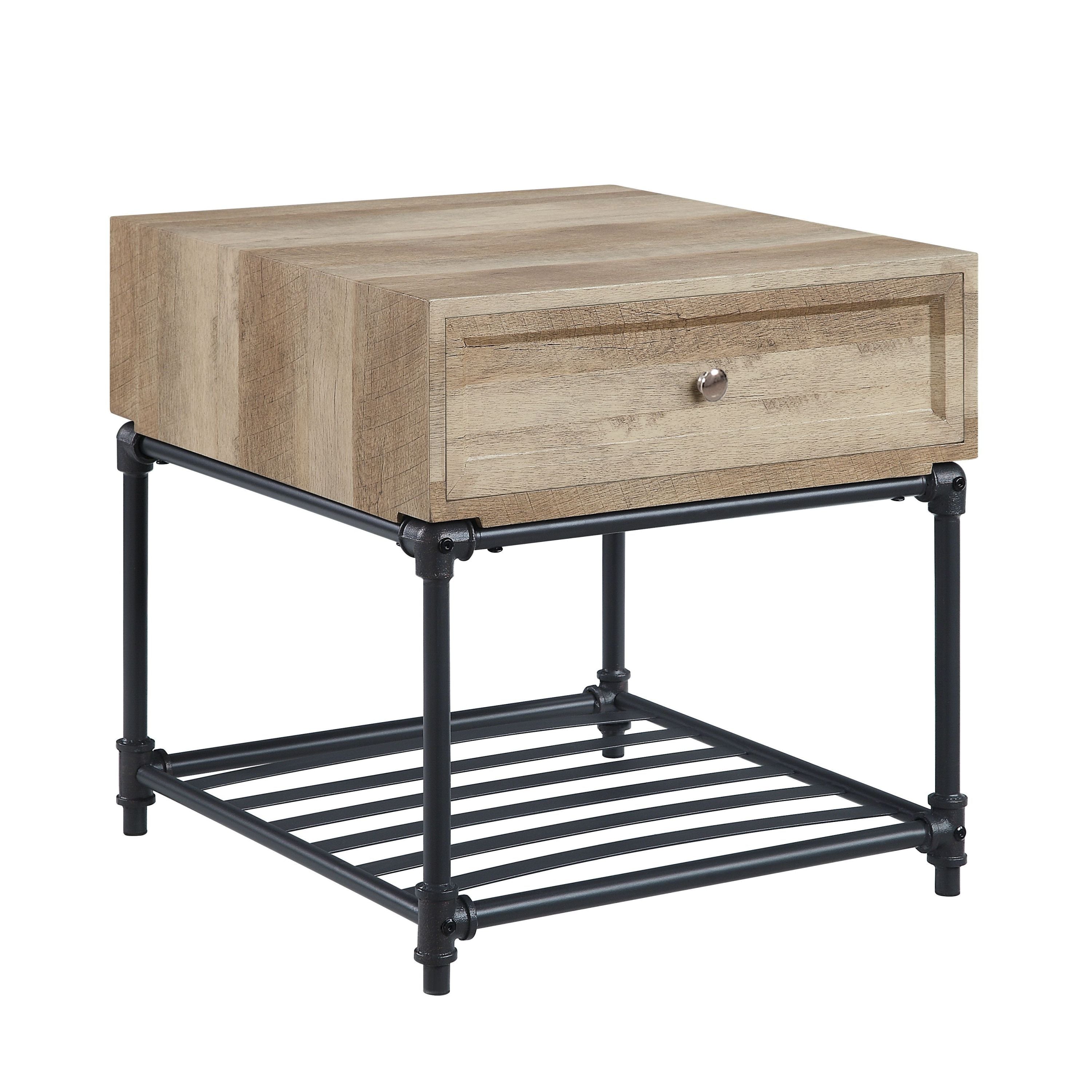 Brantley Oak & Sandy Gray Finish End Table