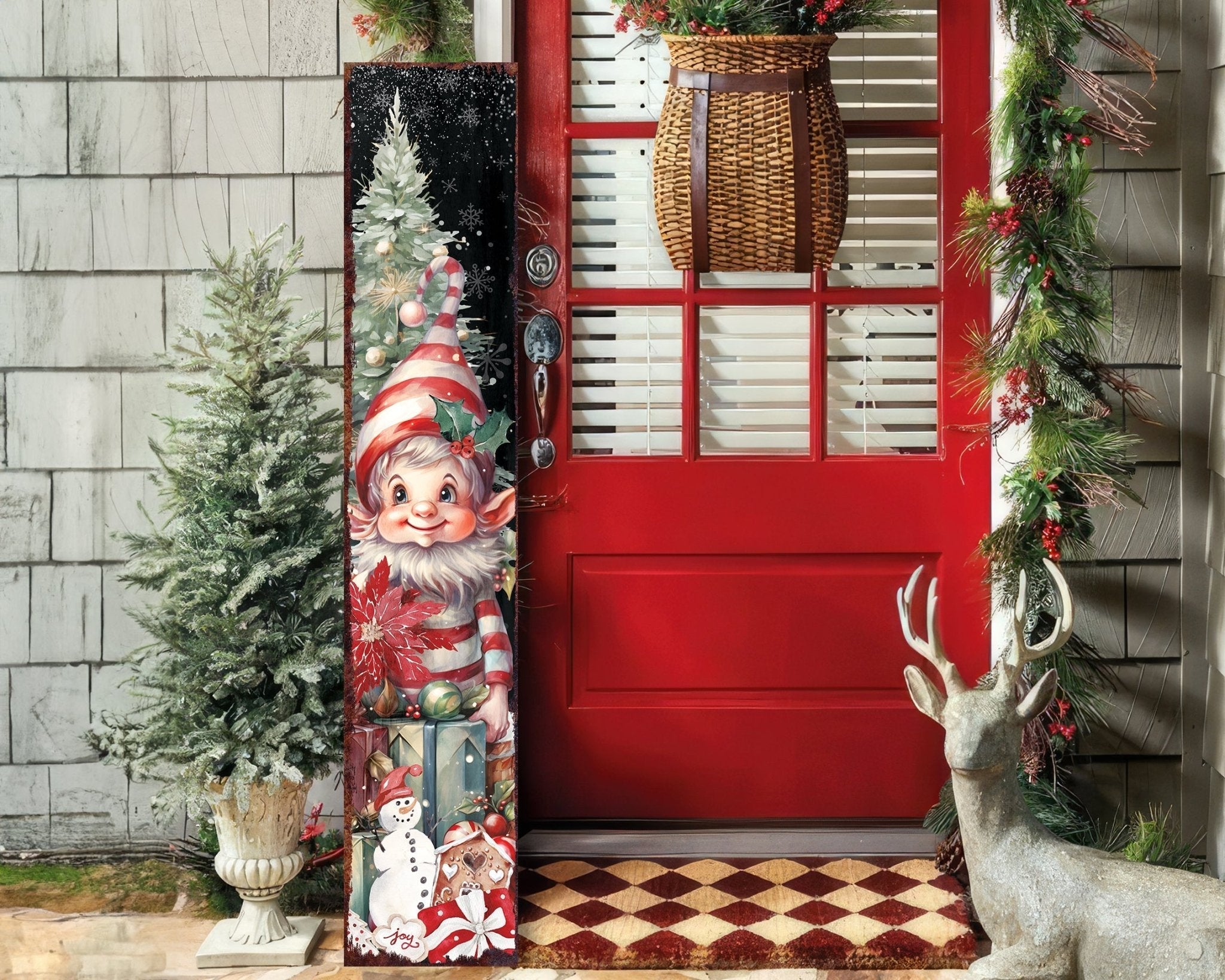 48in Elf Christmas Porch Sign -